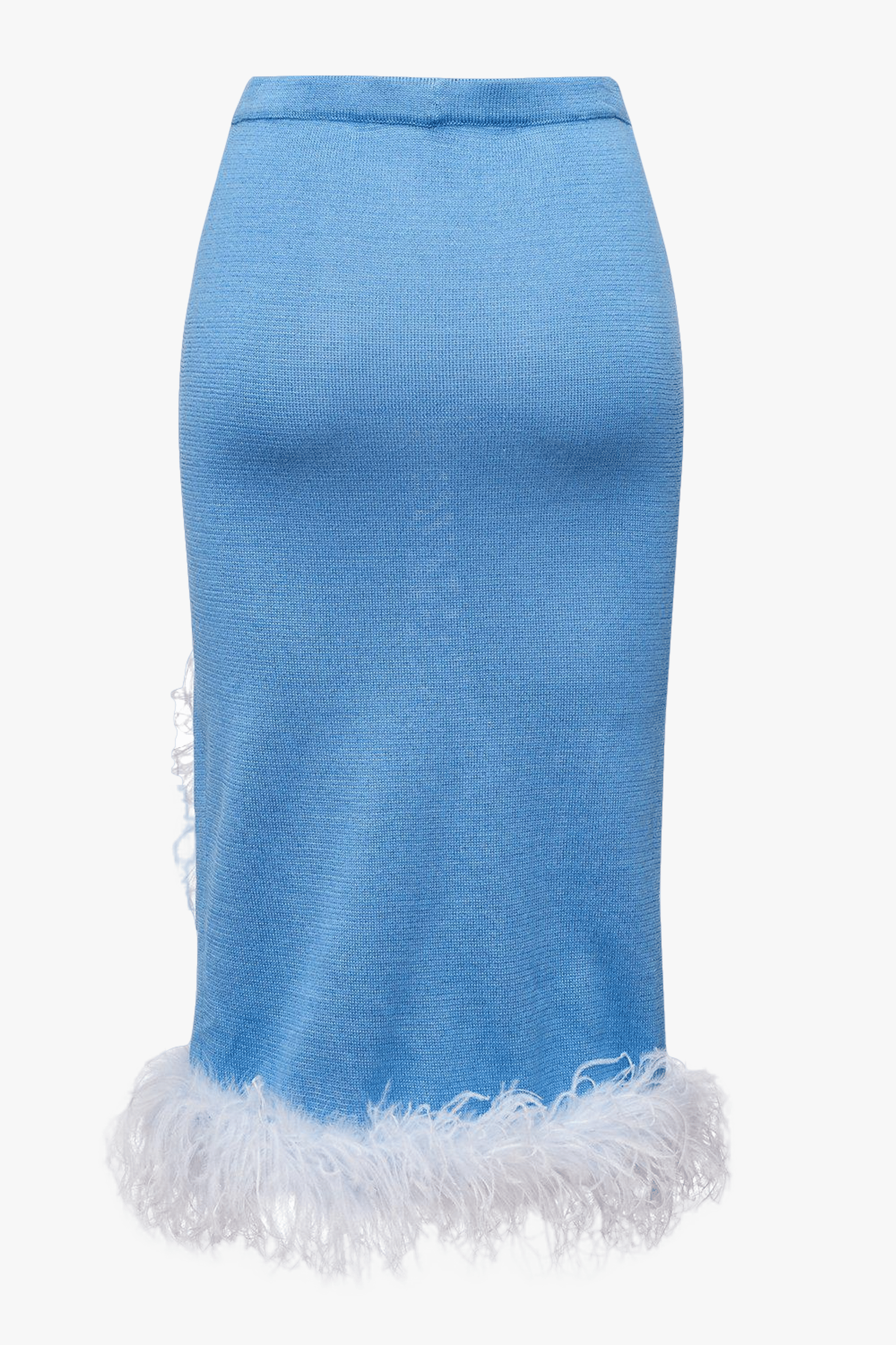 Blue Knit Skirt-Dress With Feather Details made by ANDREEVA