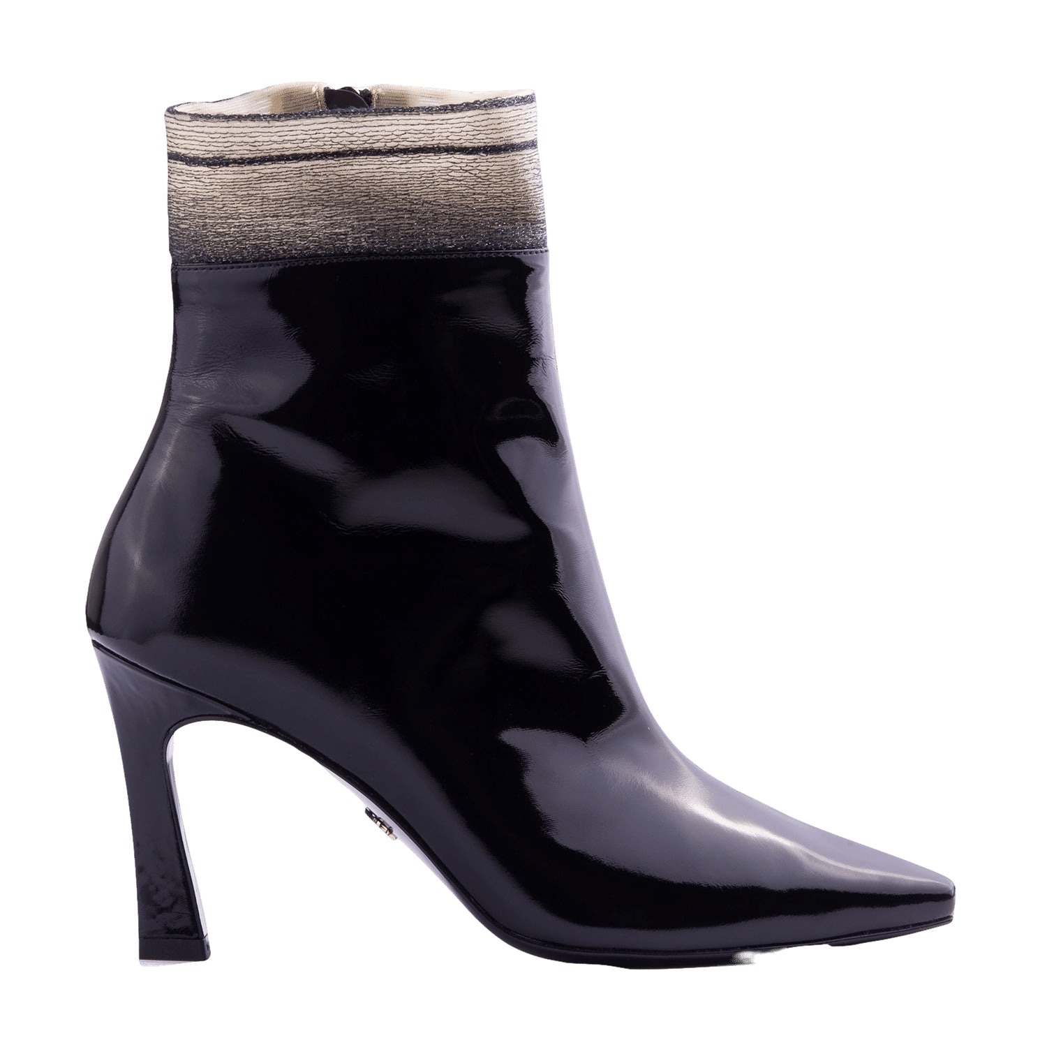 Sock Boot 85 Black Patent in Black made by ATANA