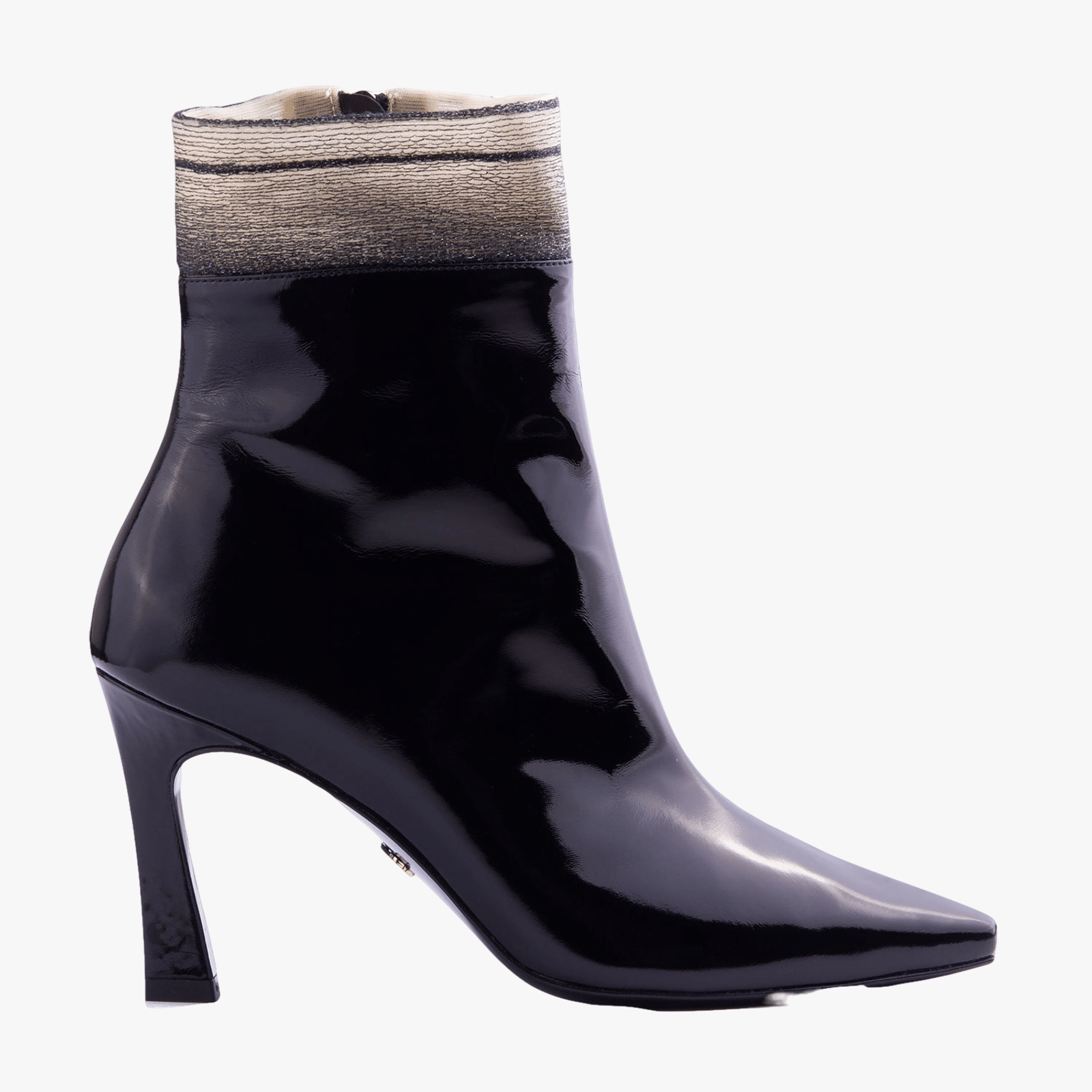 Sock Boot 85 Black Patent in Black made by ATANA