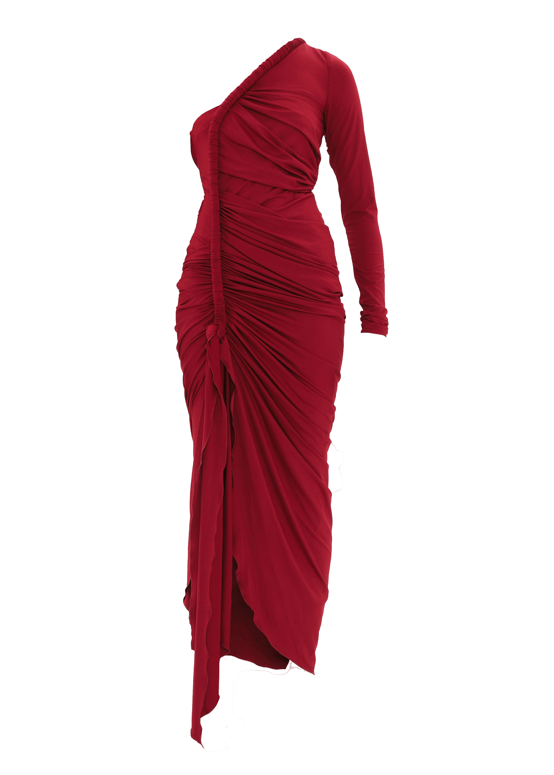 TURI MESH DRESS - BURGUNDY made by Andrea Iyamah