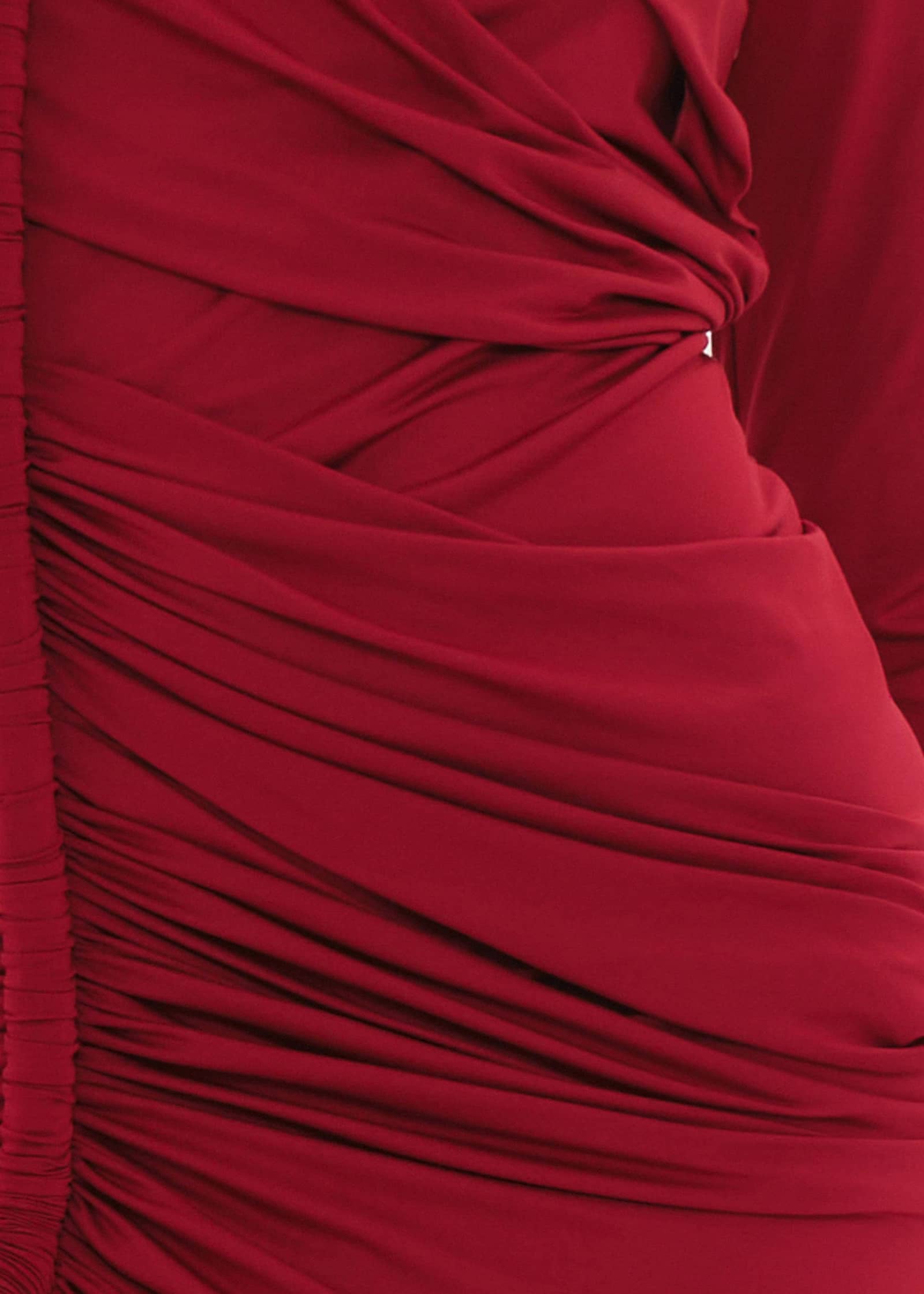 TURI MESH DRESS - BURGUNDY made by Andrea Iyamah