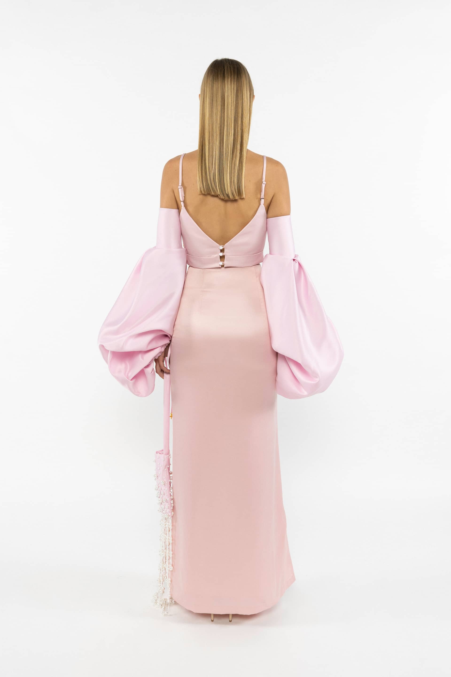 Midi Satin Skirt made by ONORI