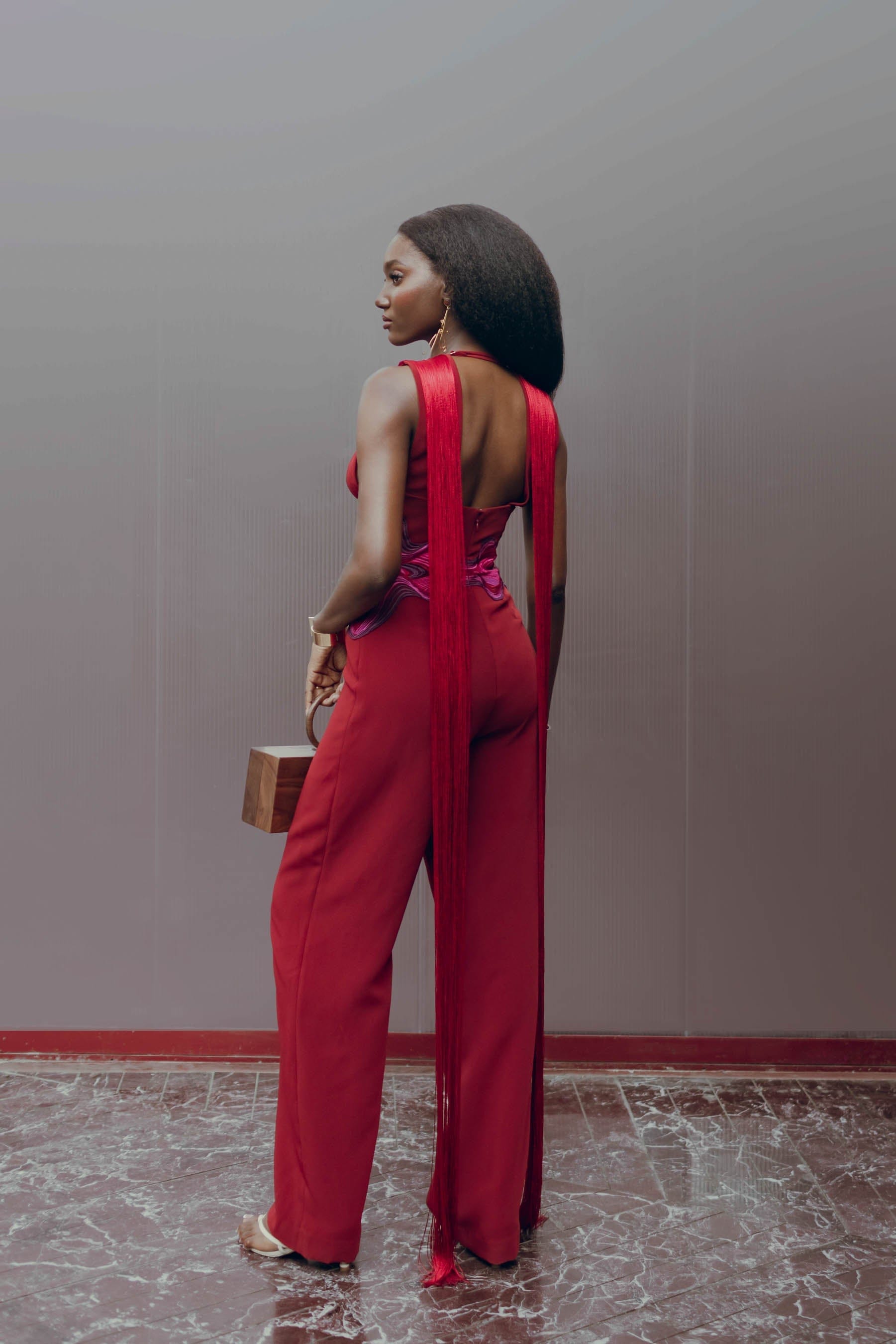 MILA JUMPSUIT - WINE made by Andrea Iyamah