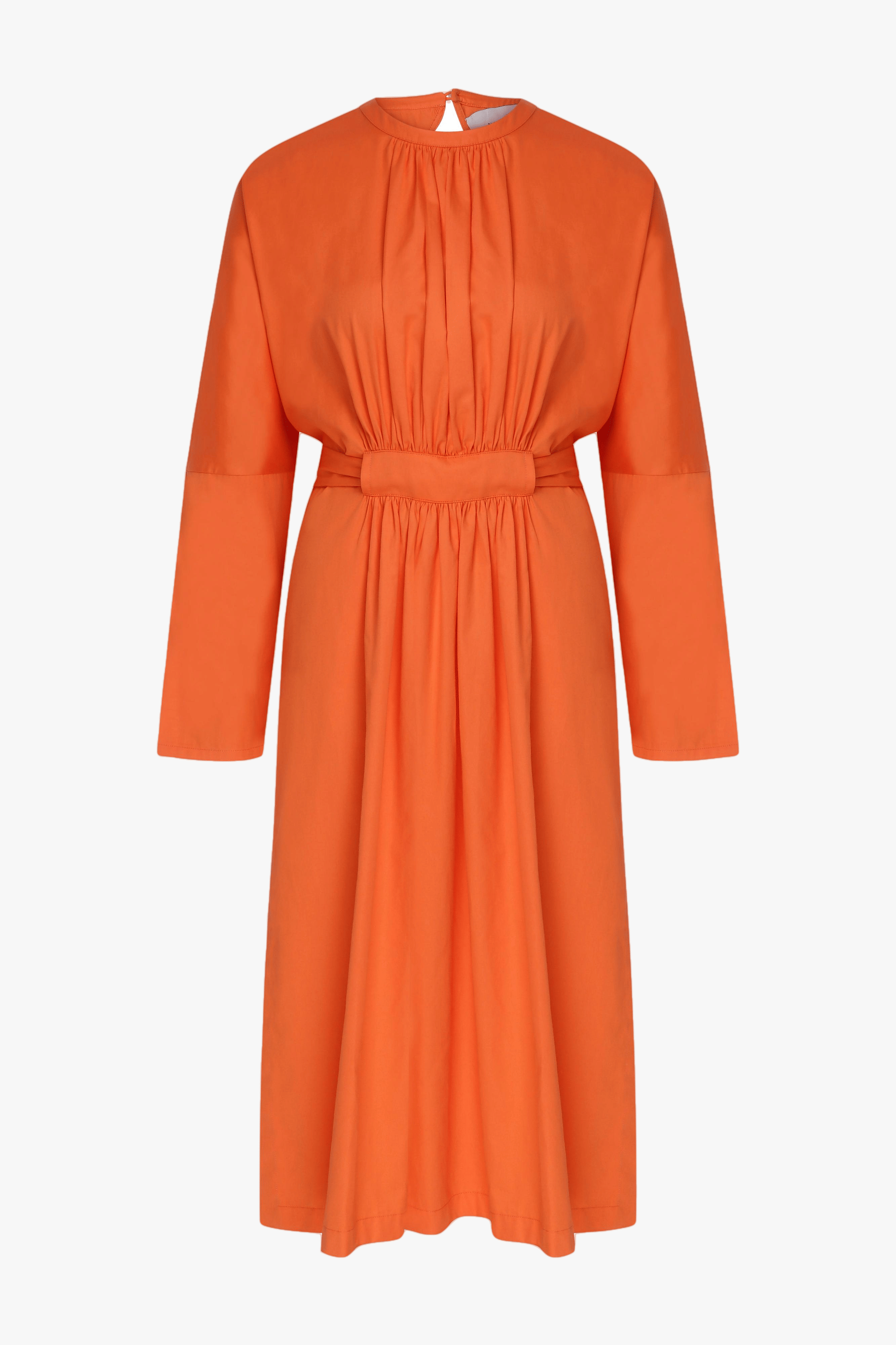 Martha Open Back Cotton Dress in Orange made by Nazli Ceren