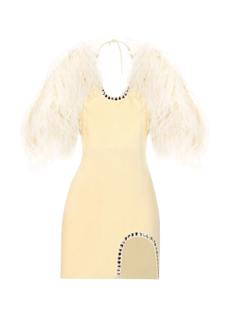 Bella silk feather-trimmed dress made by Monika Dimova