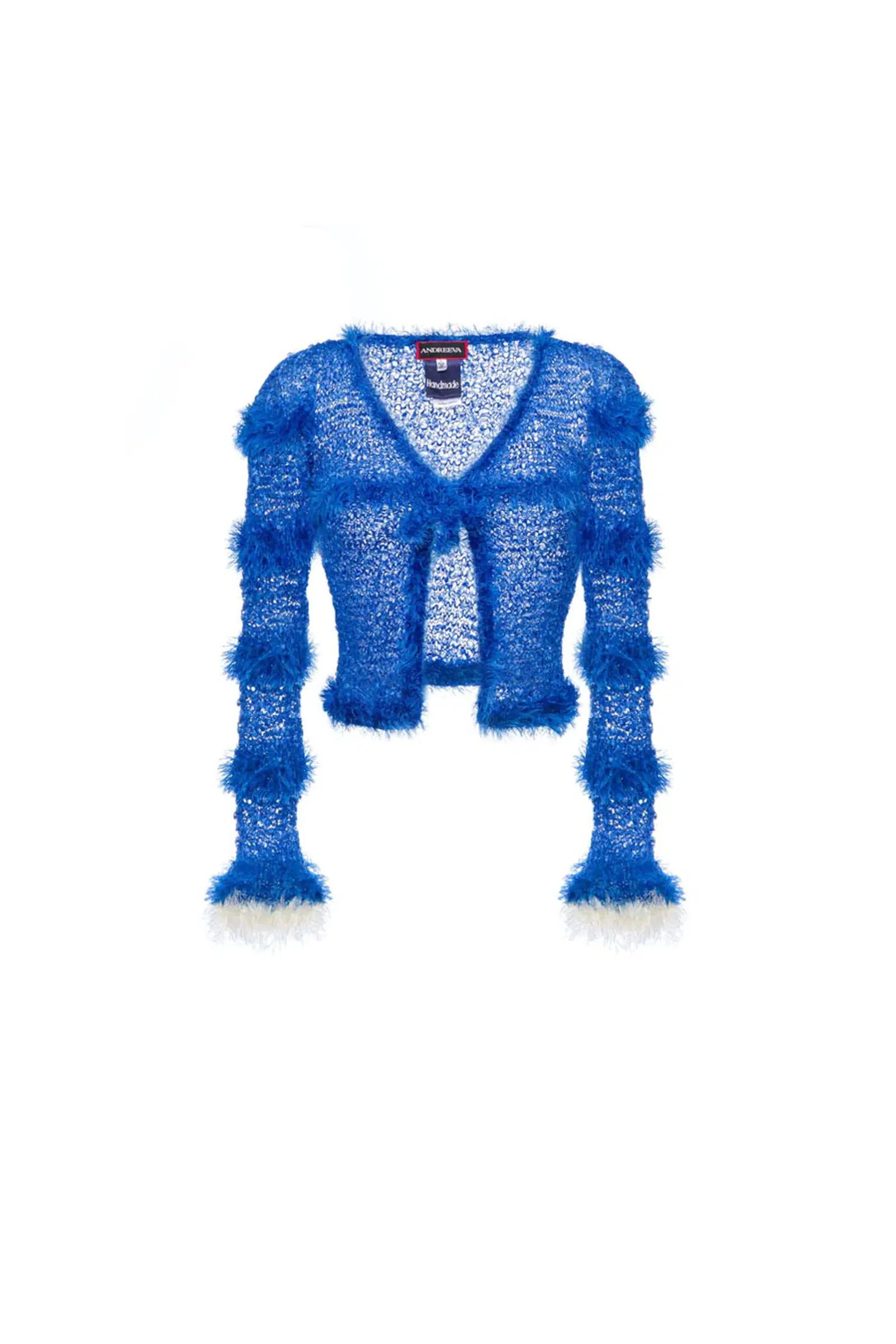 Swan Handmade Knit Sweater in Blue made by ANDREEVA