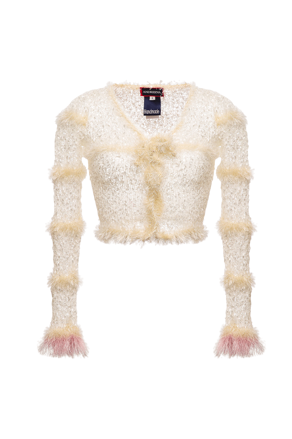 Swan Handmade Knit Sweater in White made by ANDREEVA