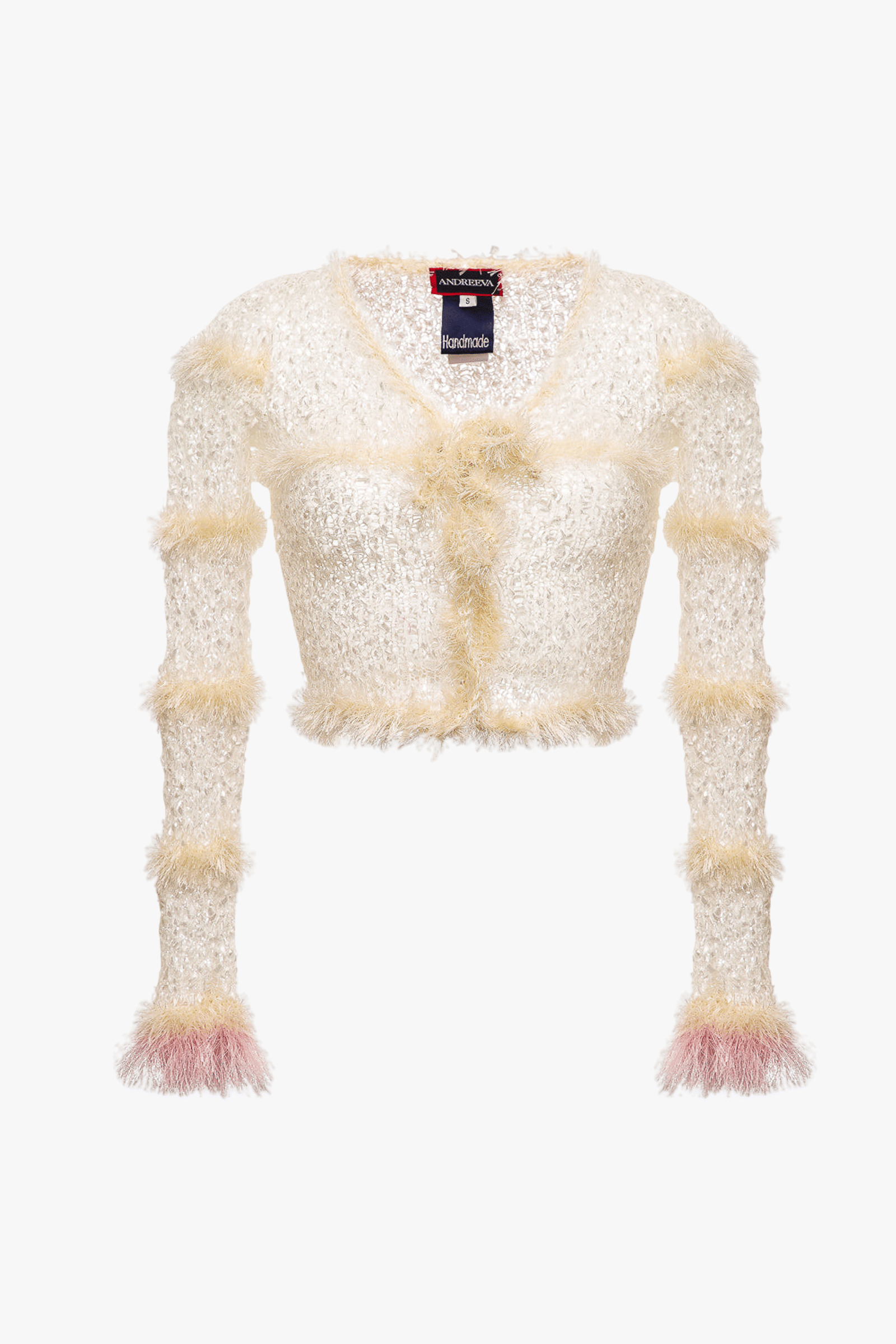 Swan Handmade Knit Sweater in White made by ANDREEVA