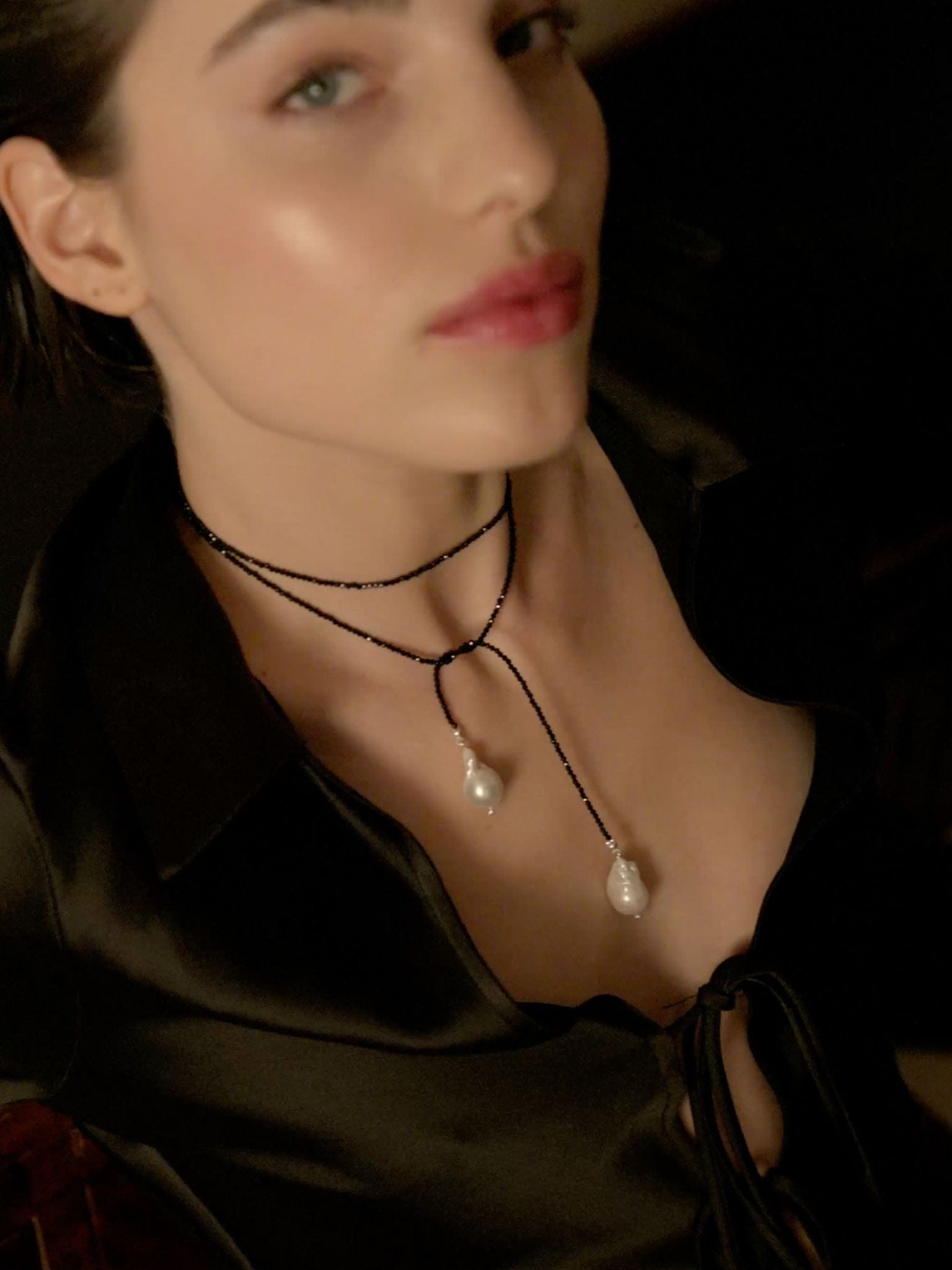 Black Swan Wrap Necklace made by Eva Remenyi
