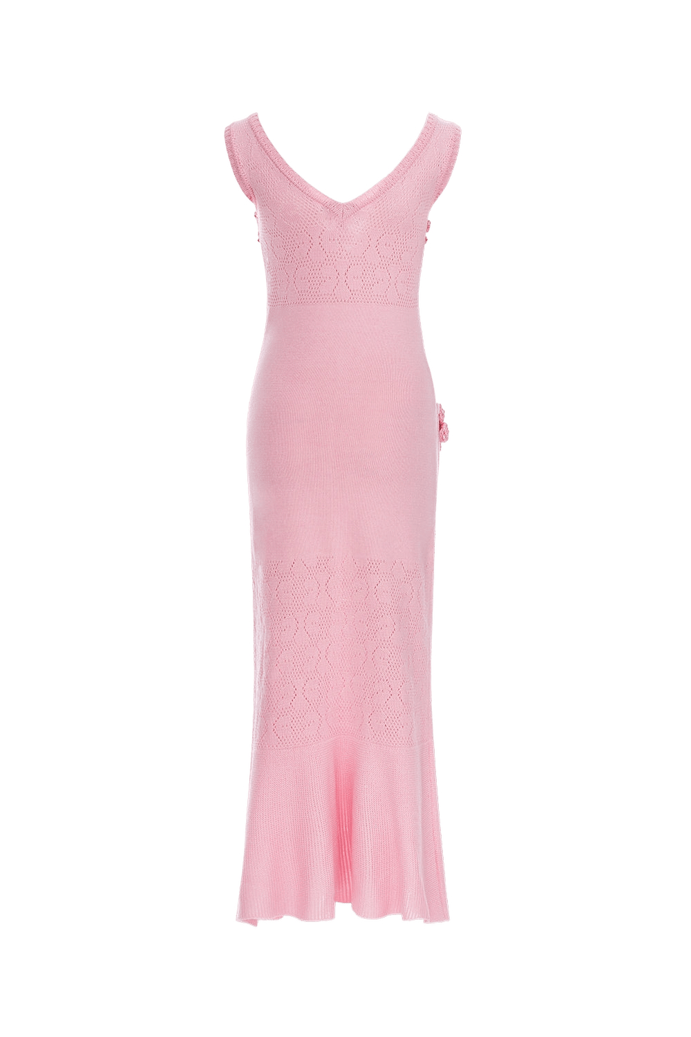 Rose Vanilla Knit Dress With Handmade Knit Details made by ANDREEVA