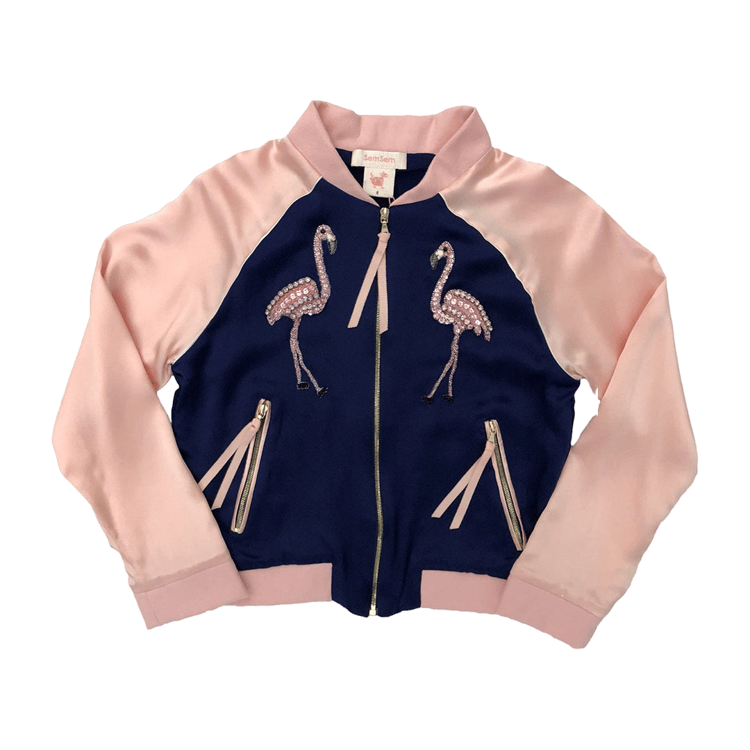 Bomber Jacket With Flamingo made by SEMSEM
