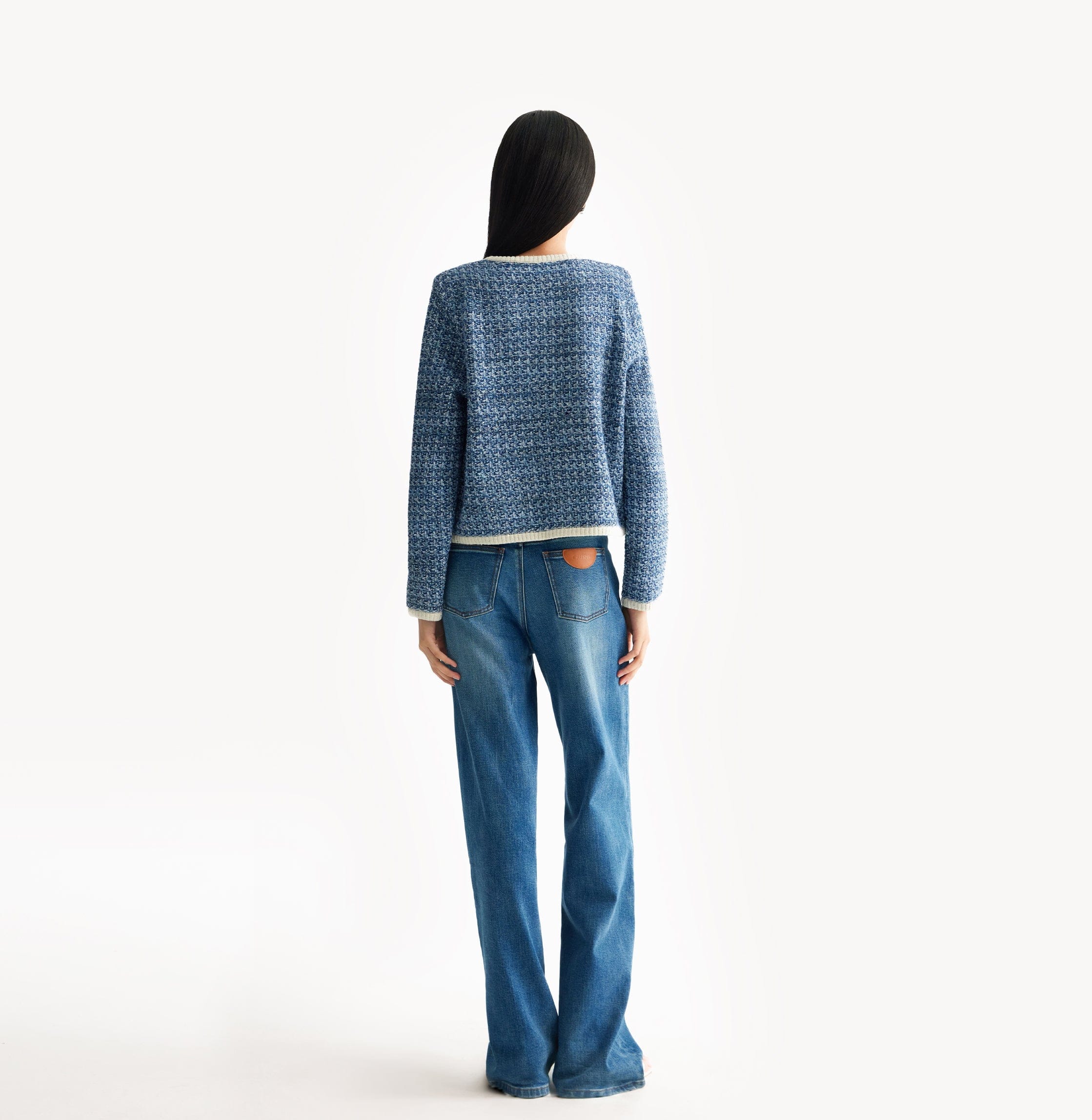 MULTICOLORED SEQUINED TWEED JACKET made by CRUSH Collection