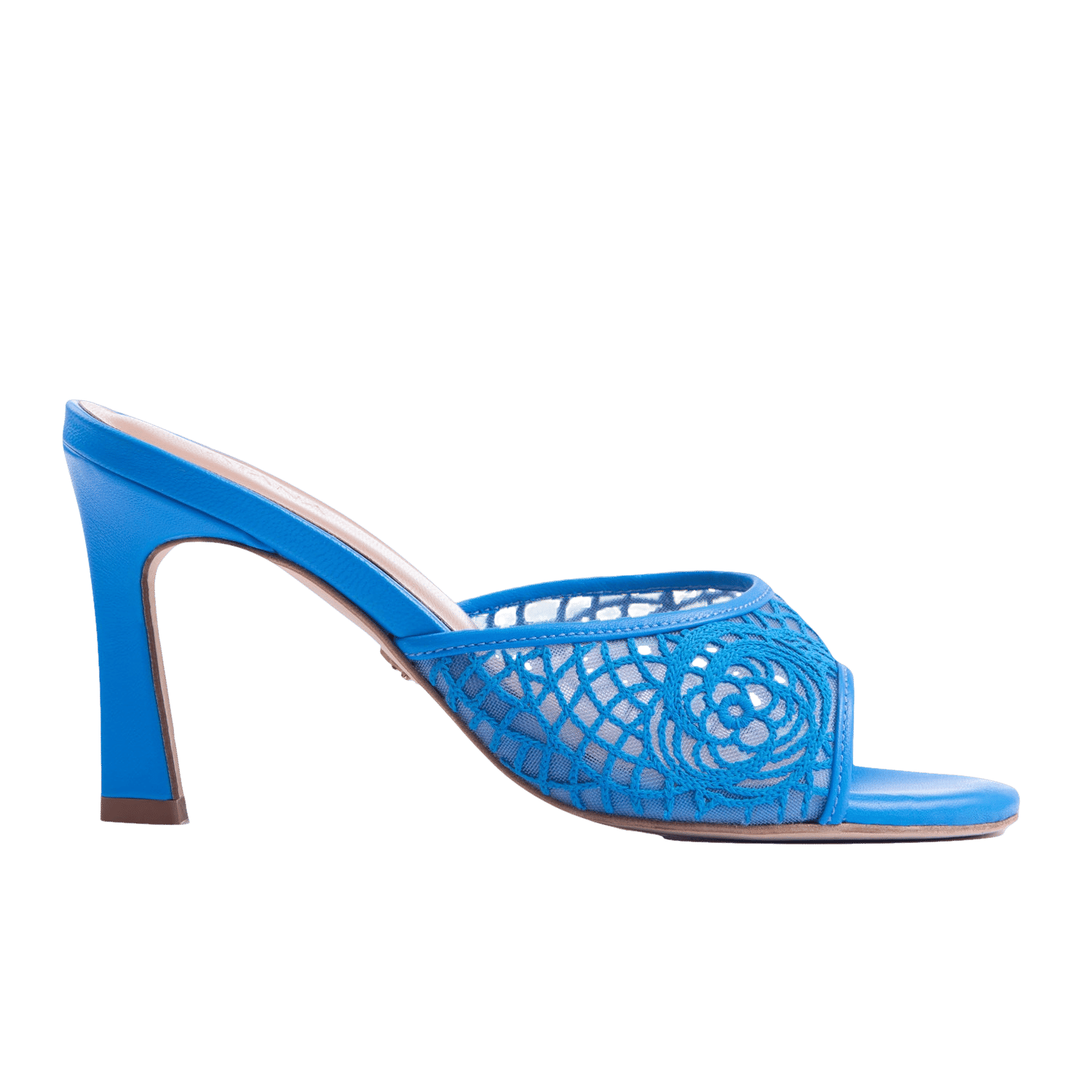 Crochet Mule 85 Blue in Blue made by ATANA