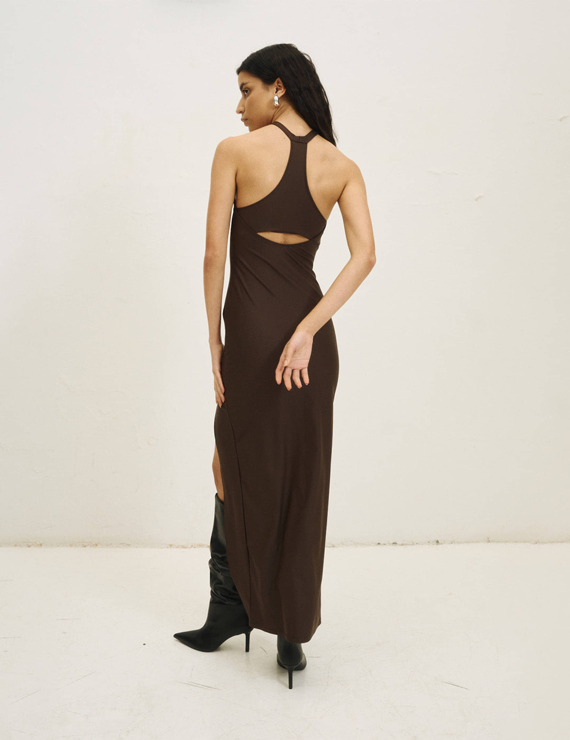 OLIVIA MAXI DRESS BROWN - LIMITED EDITION made by 710 Studio