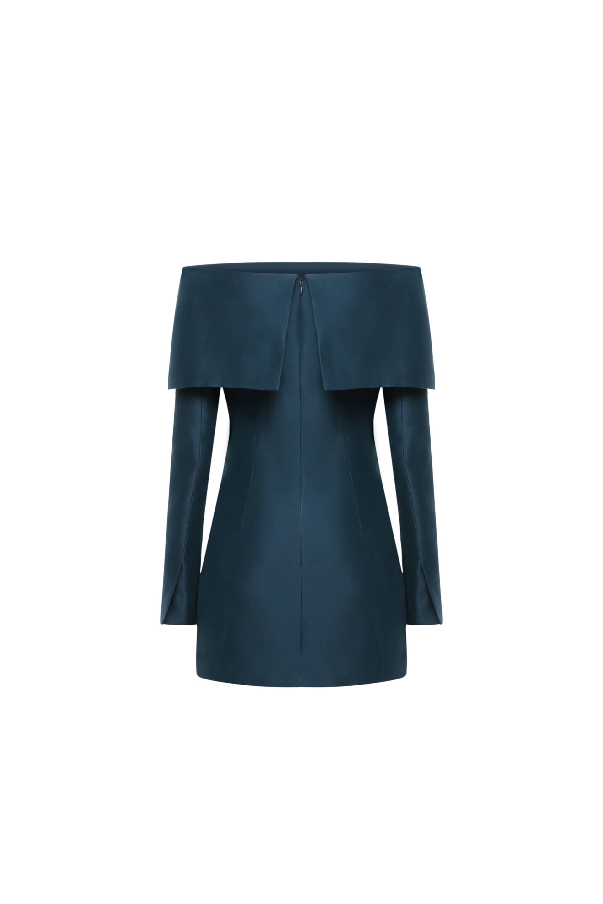 Large fold-down collar dress made by A.M.G