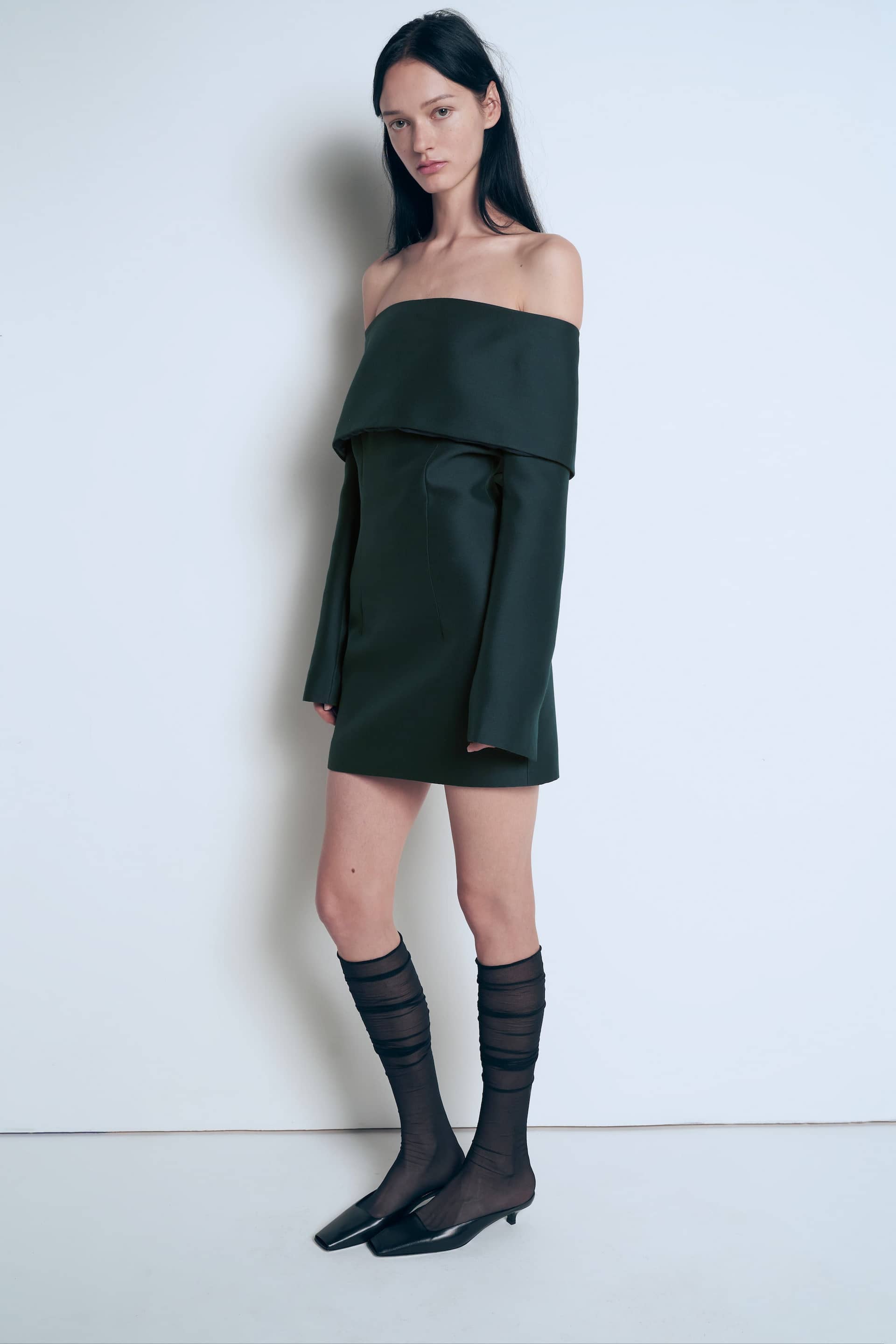 Large fold-down collar dress made by A.M.G