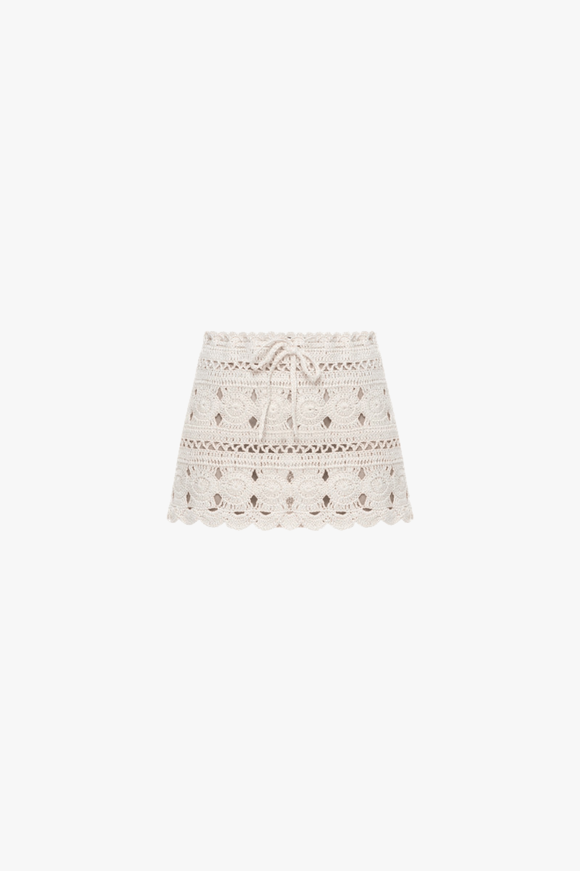 Knitted white mini skirt made by A.M.G