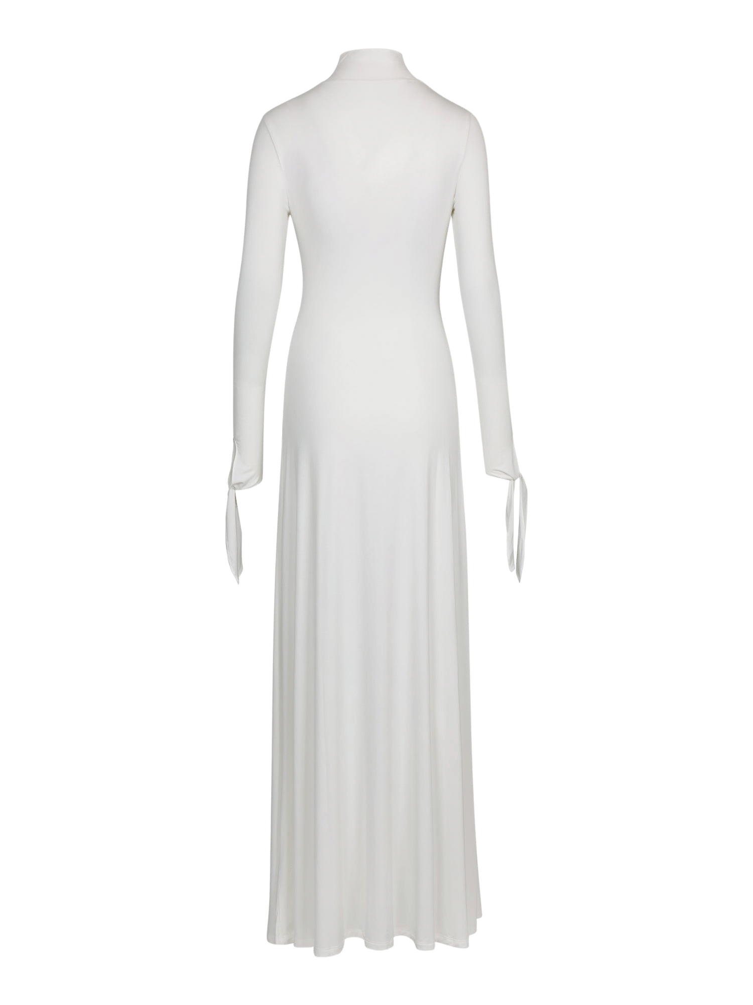 WHITE DRAPED JERSEY MAXI DRESS made by YIBRI