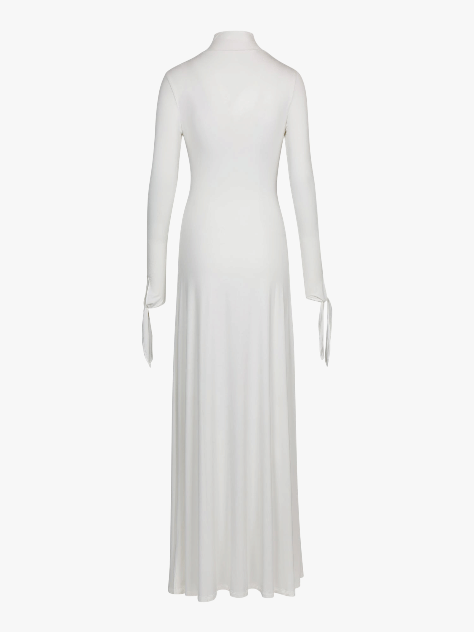 WHITE DRAPED JERSEY MAXI DRESS made by YIBRI