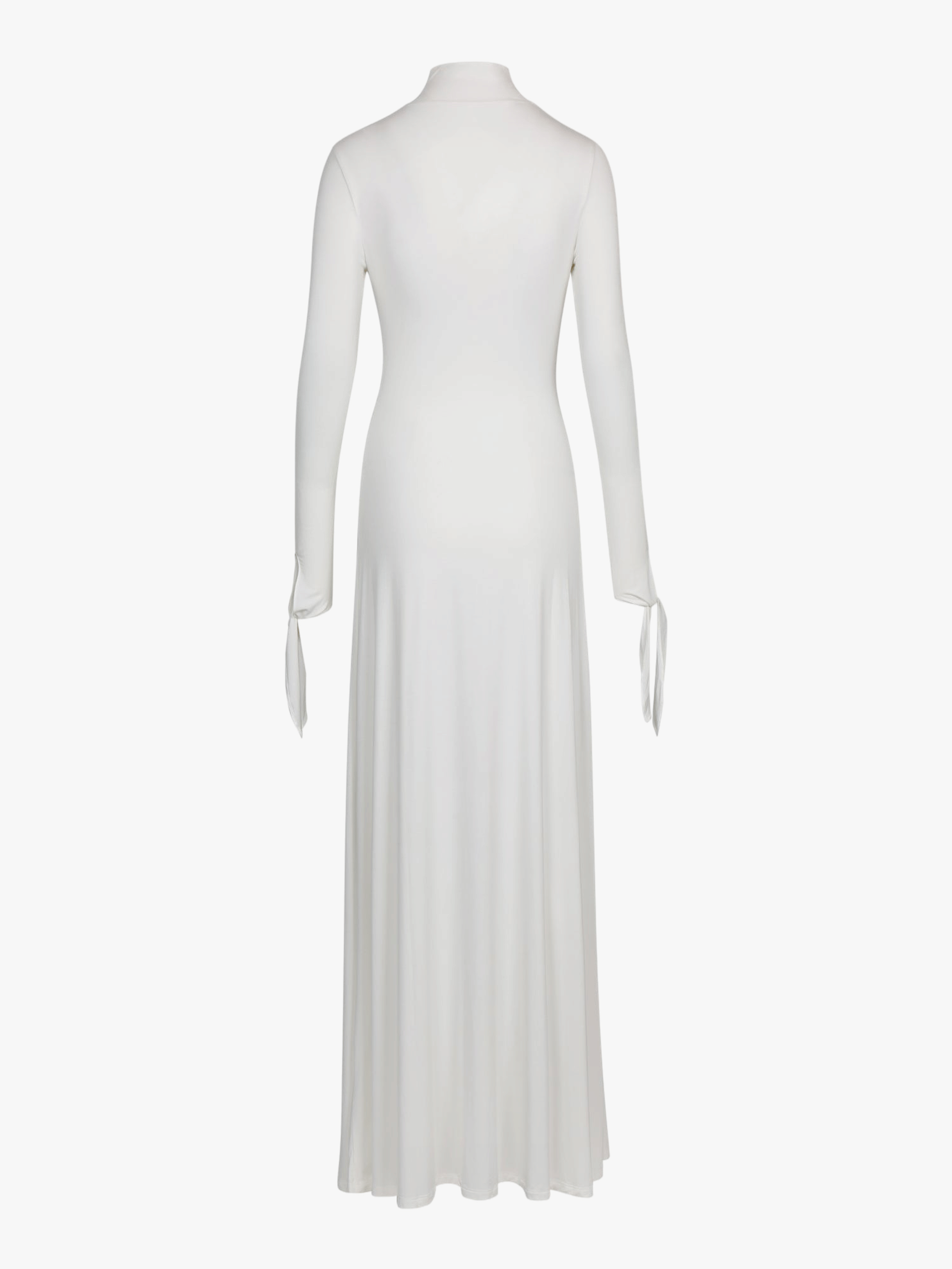 WHITE DRAPED JERSEY MAXI DRESS made by YIBRI