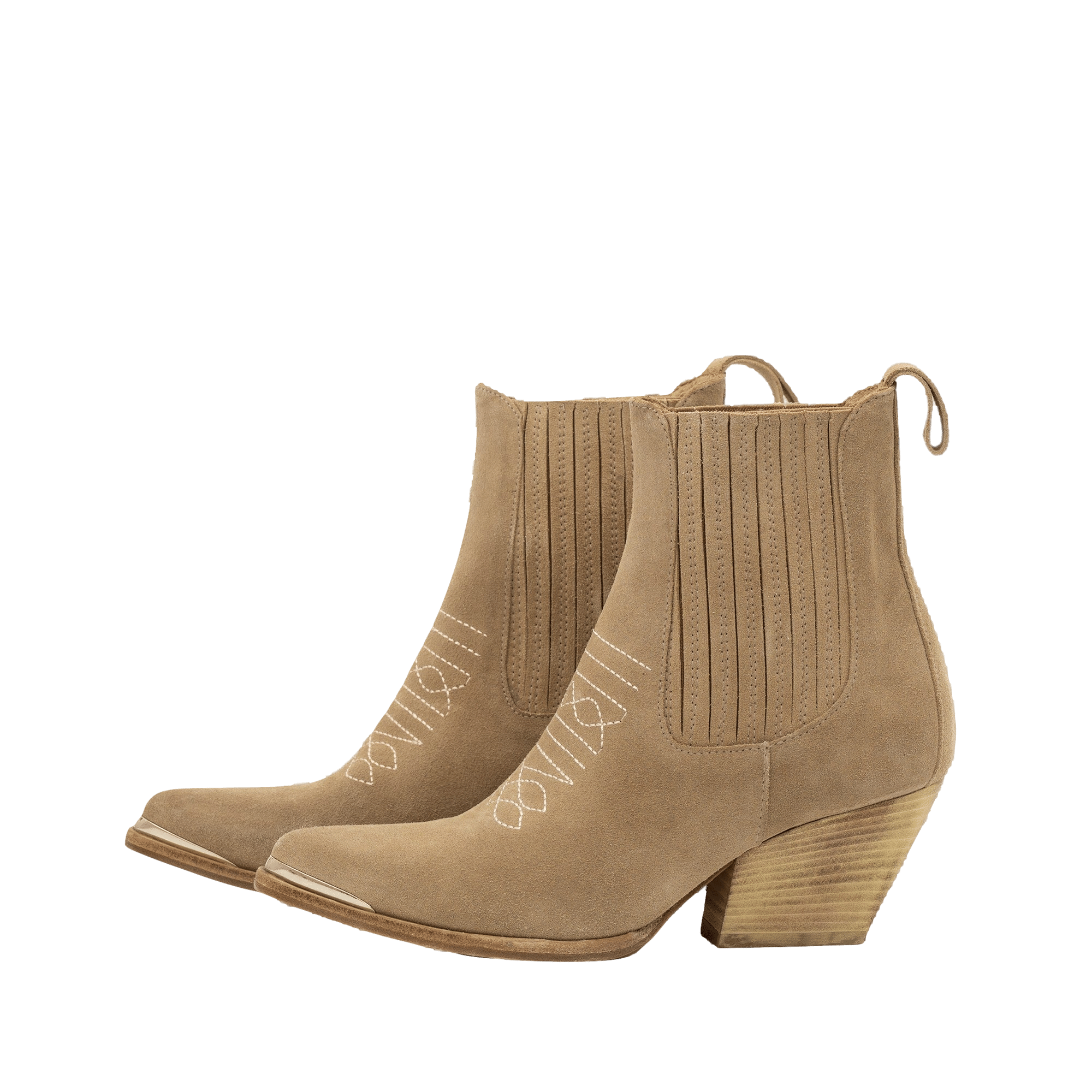TORAL SUEDE WESTERN BOOTIES in Beige made by Toral