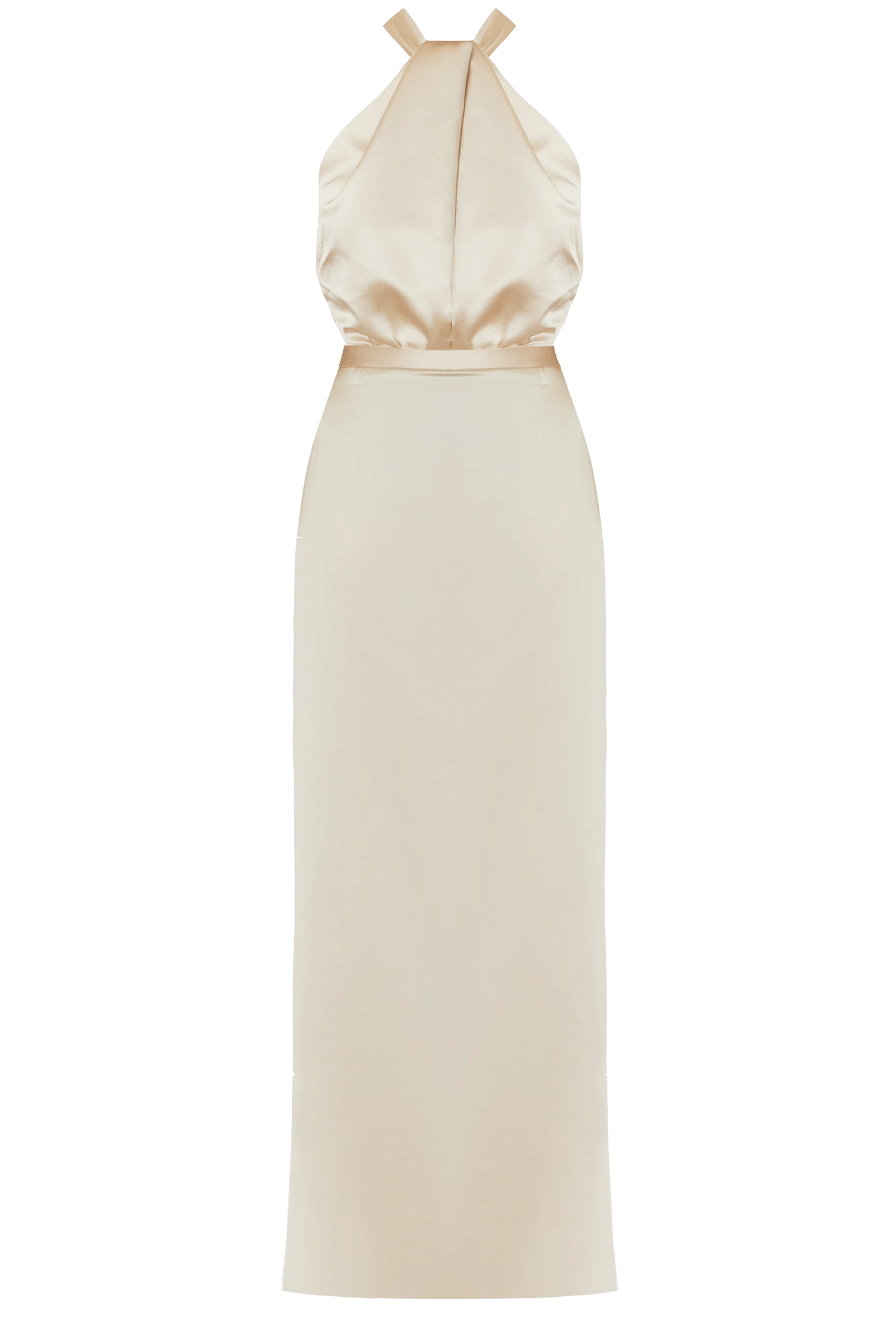 ELONA champagne satin evening maxi dress made by UNDRESS
