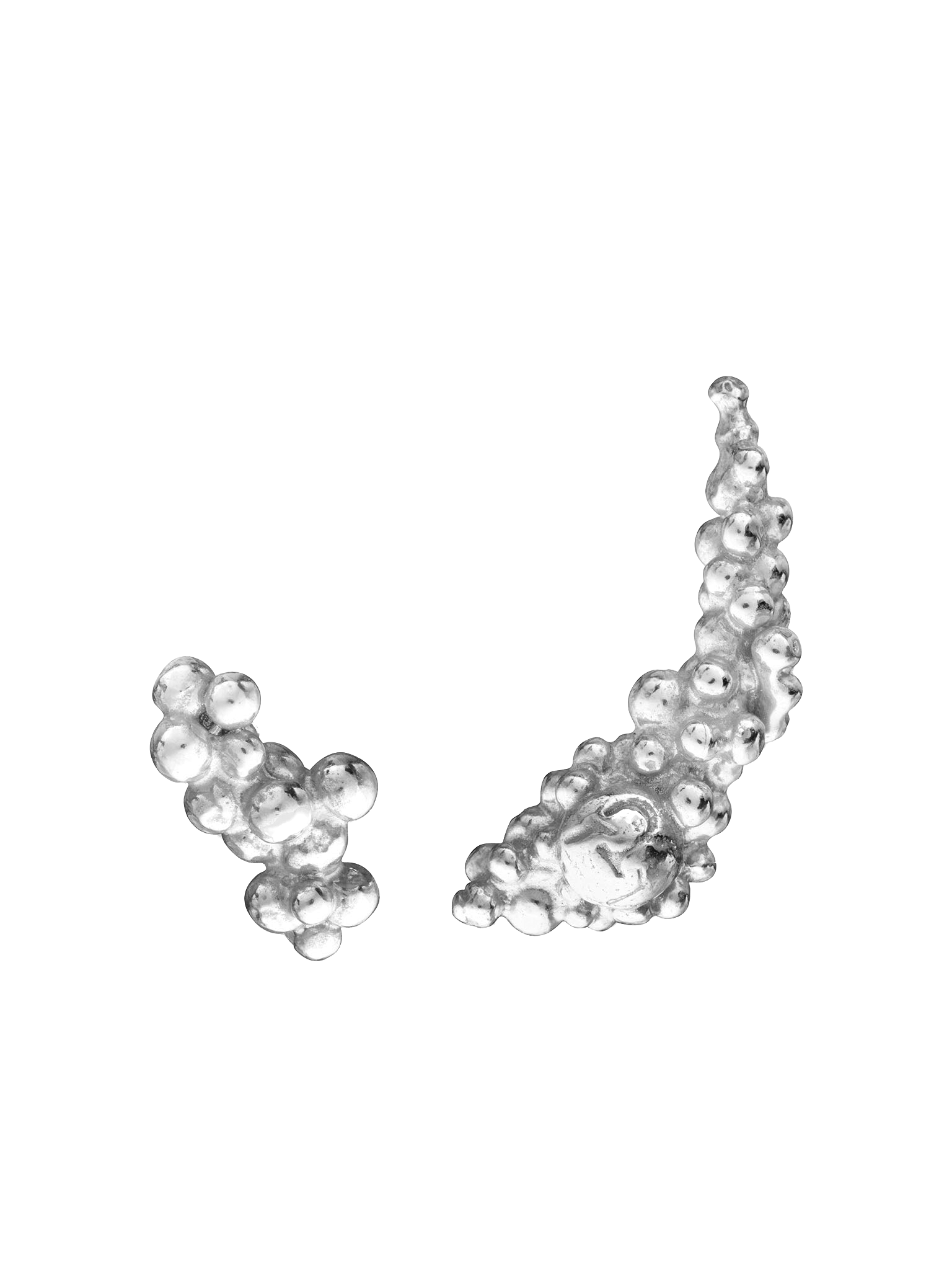 Céleste Deux Asymmetrical Stud Earrings Silver made by Eva Remenyi