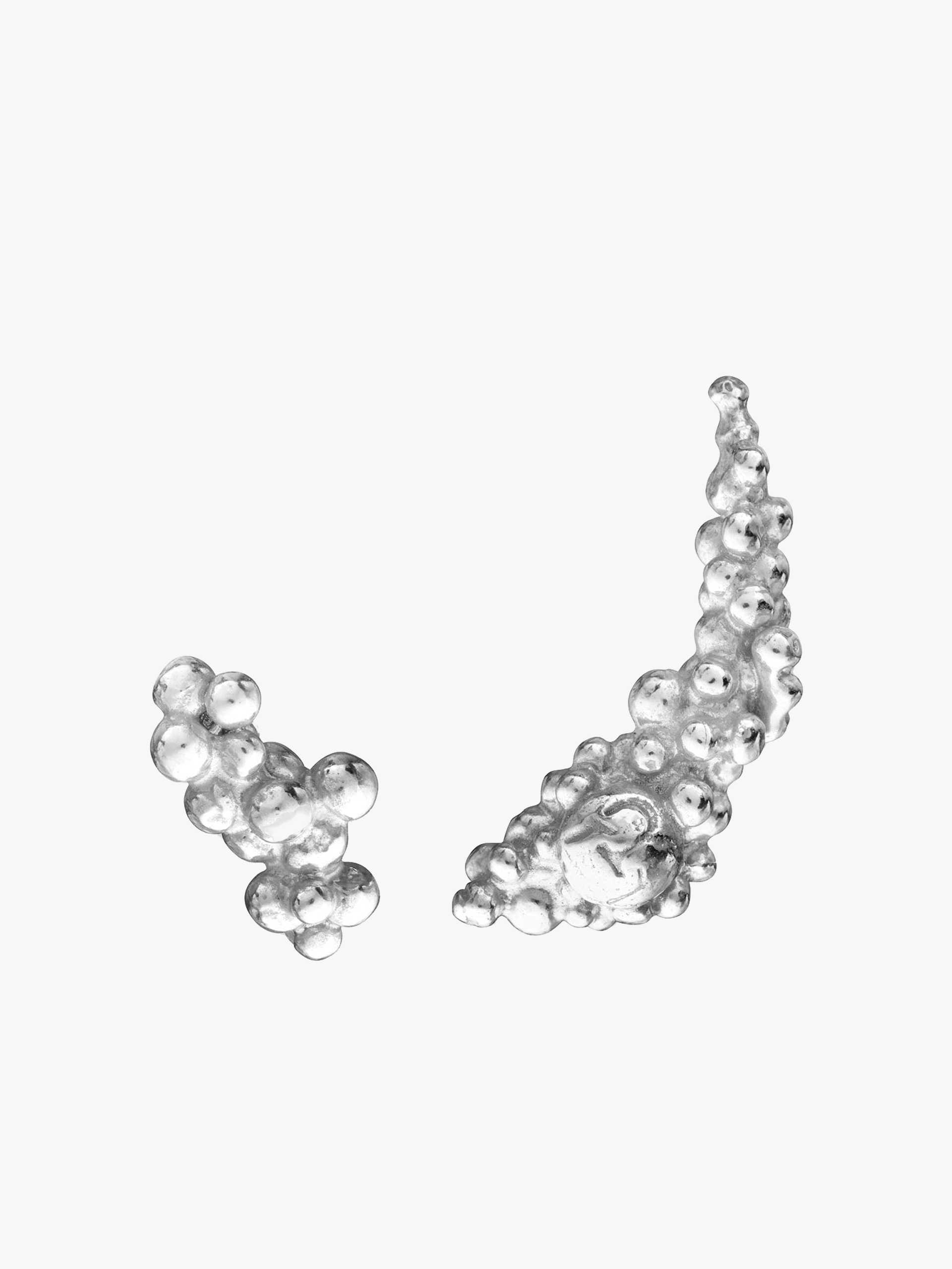 Céleste Deux Asymmetrical Stud Earrings Silver made by Eva Remenyi