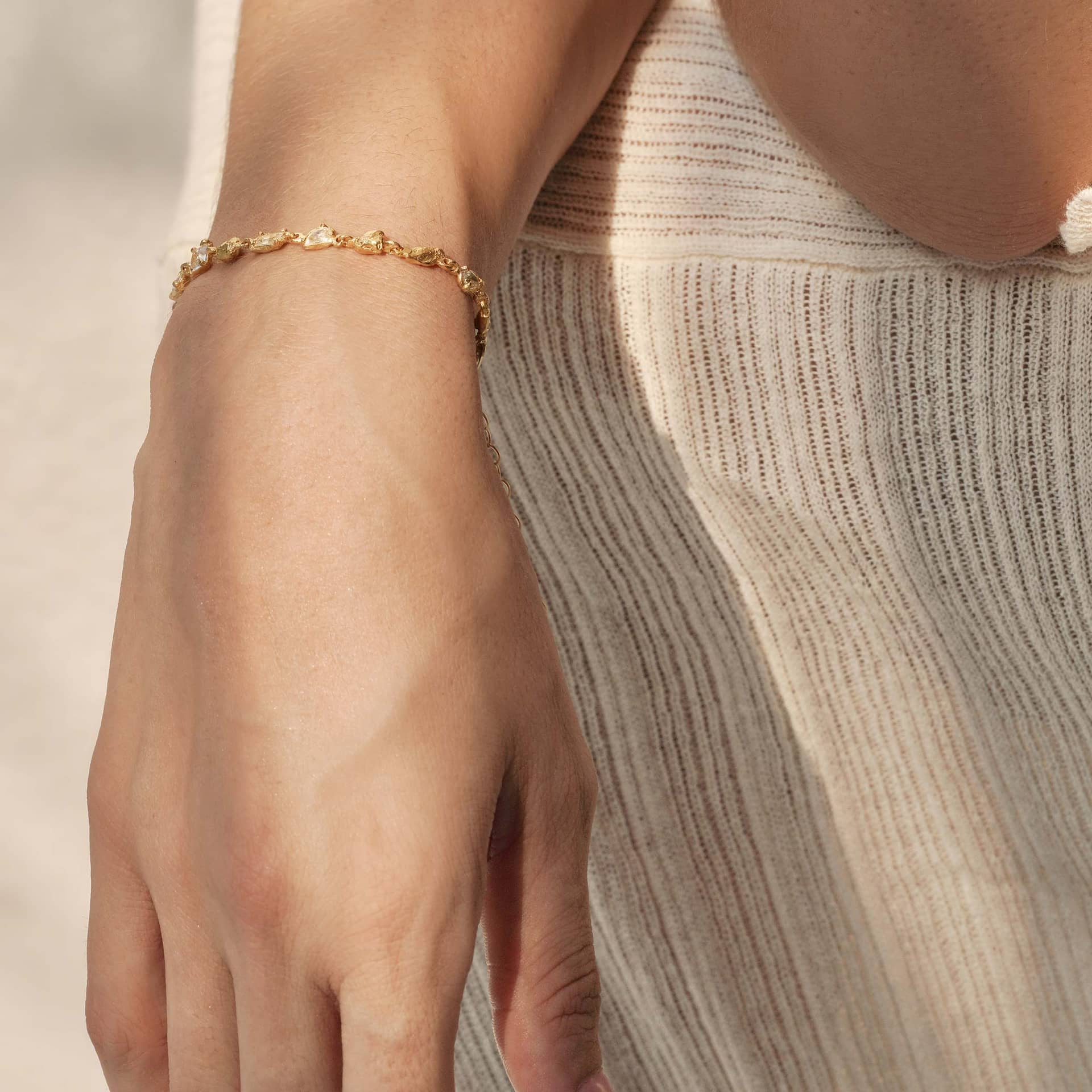 Ara White Sapphire Bracelet made by Loveness Lee