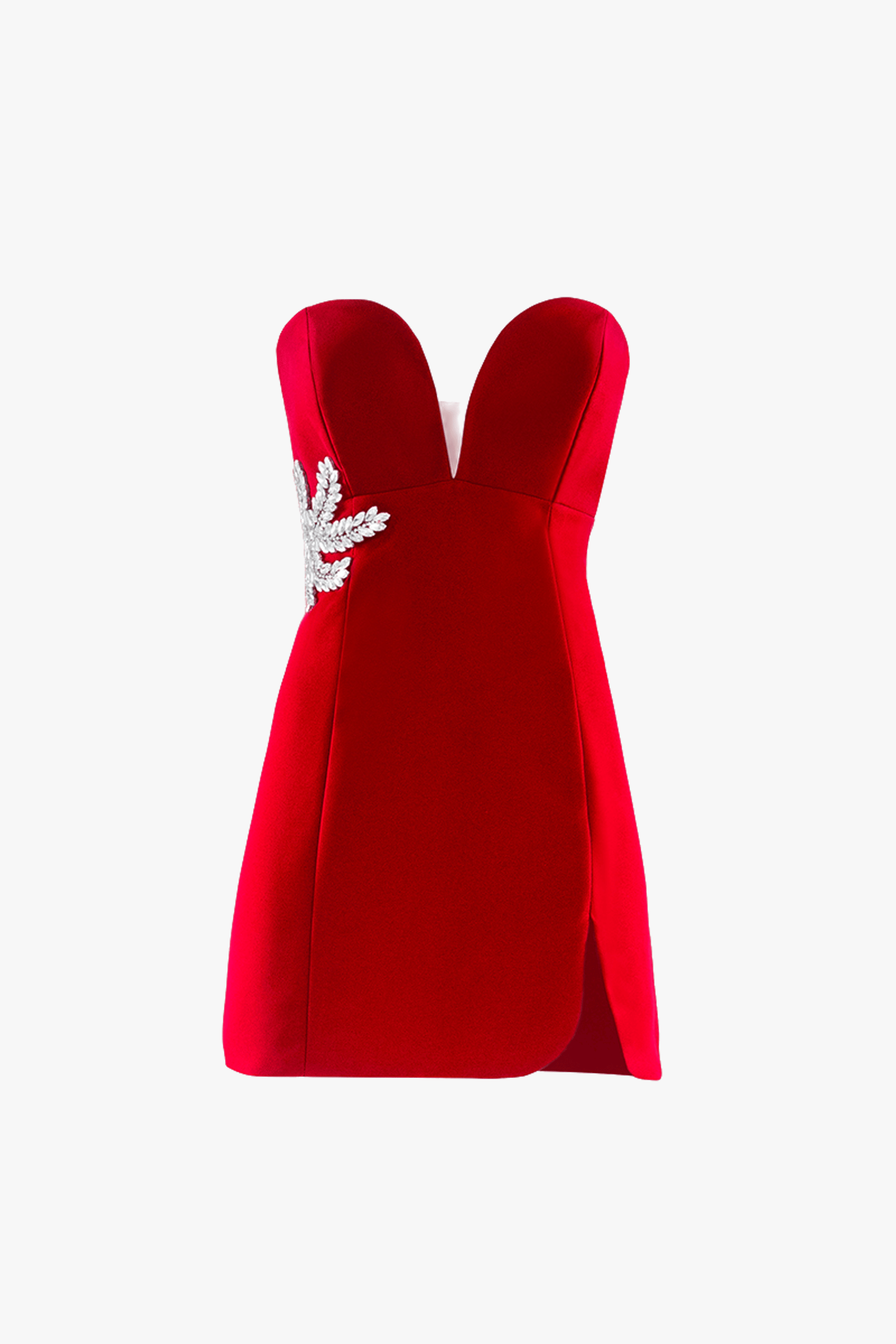 Red Beaded Cocktail Mini Dress made by Monika Dimova