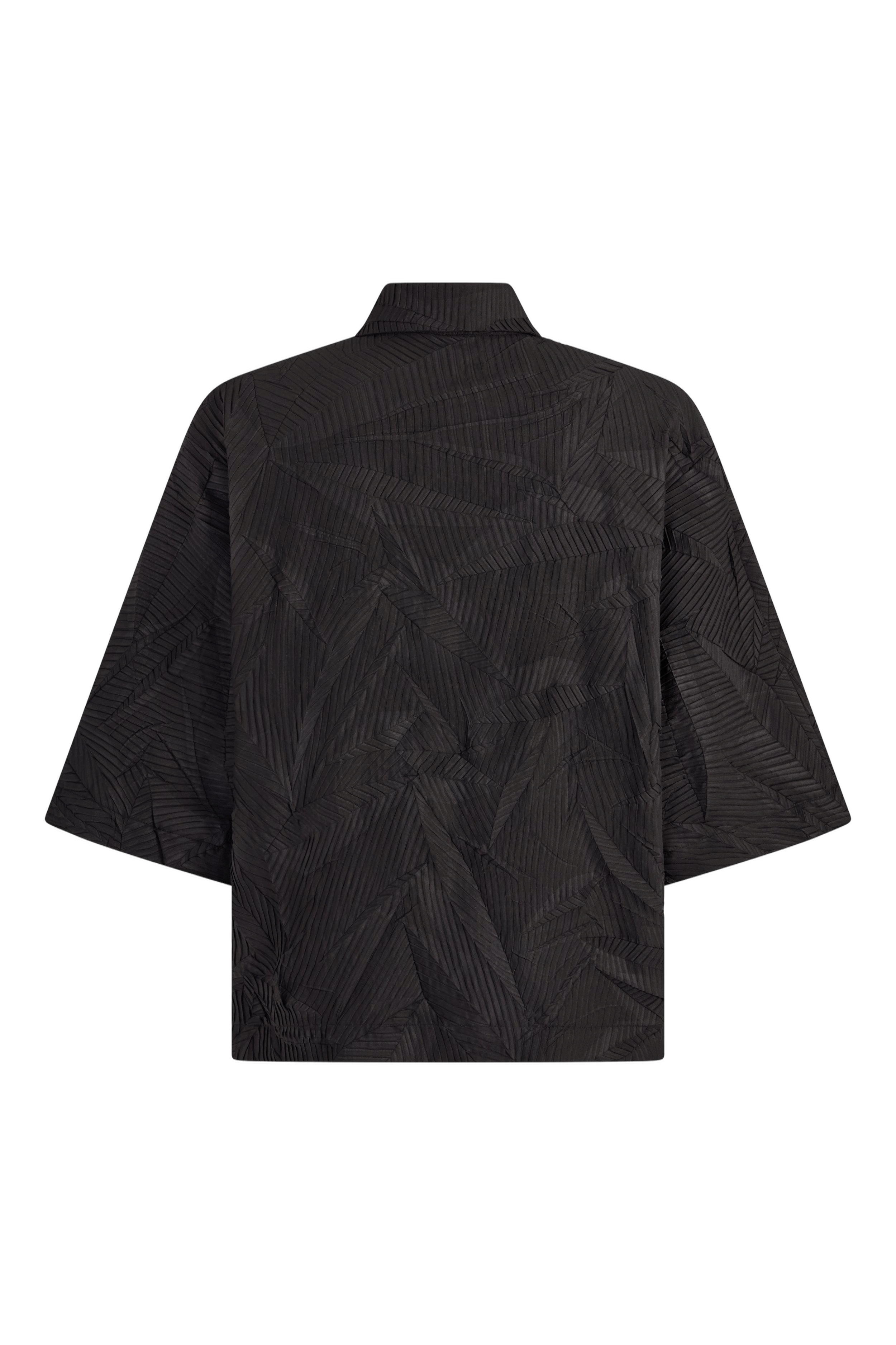 Origami Short-Sleeved  Cropped Shirt - Black made by CAHAYA STUDIOS