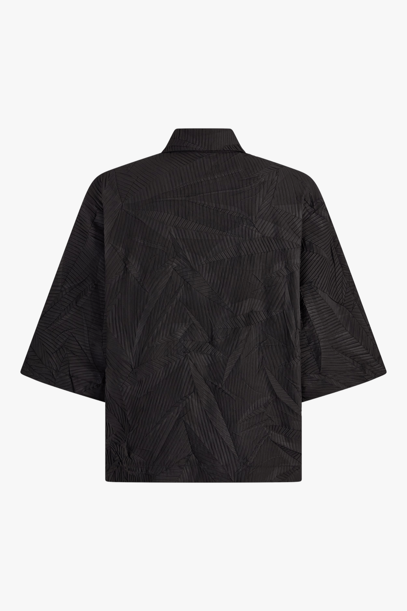 Origami Short-Sleeved Cropped Shirt - Black made by CAHAYA STUDIOS