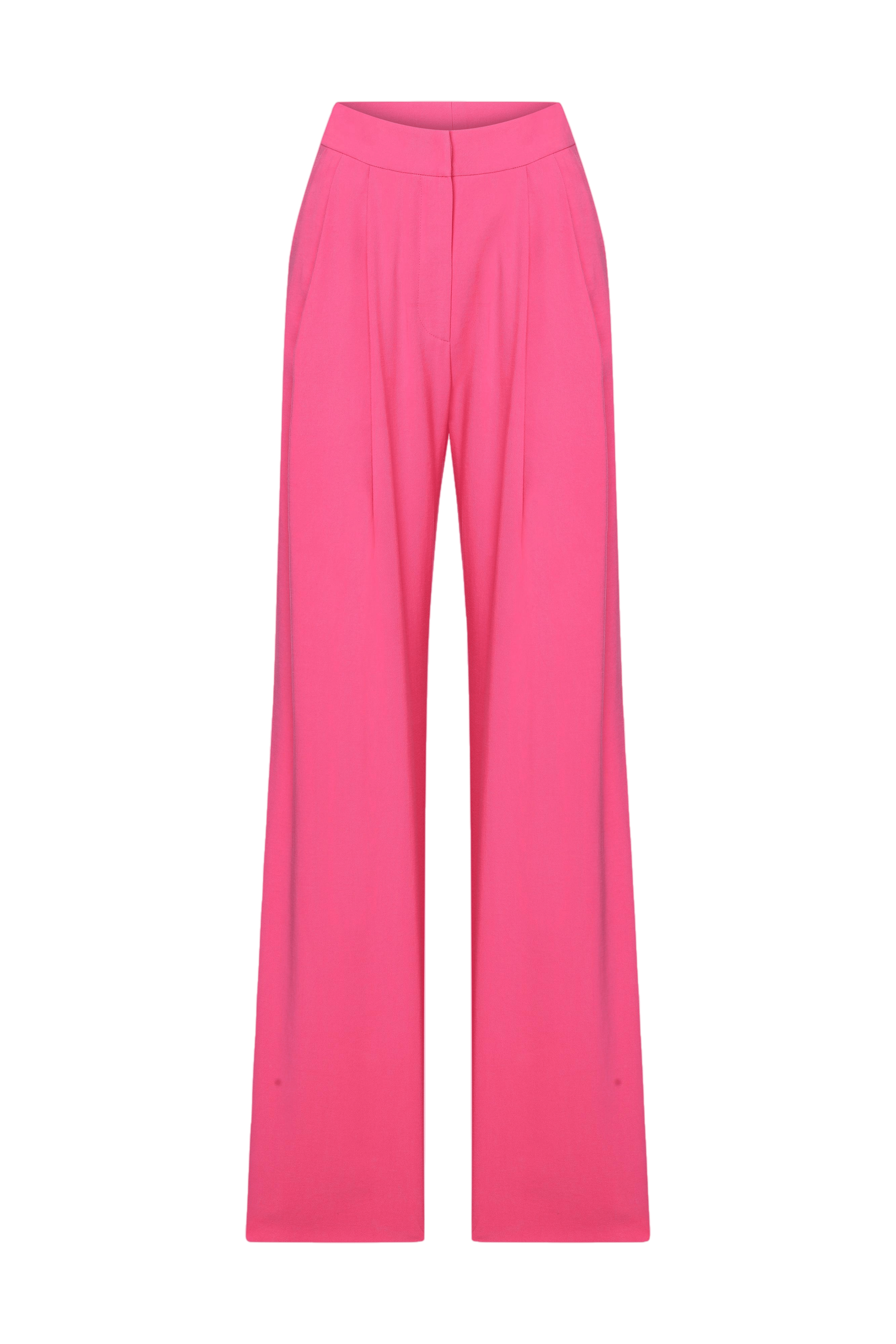 Tina Wide-leg Trousers in Bubble Gum Pink made by Nazli Ceren
