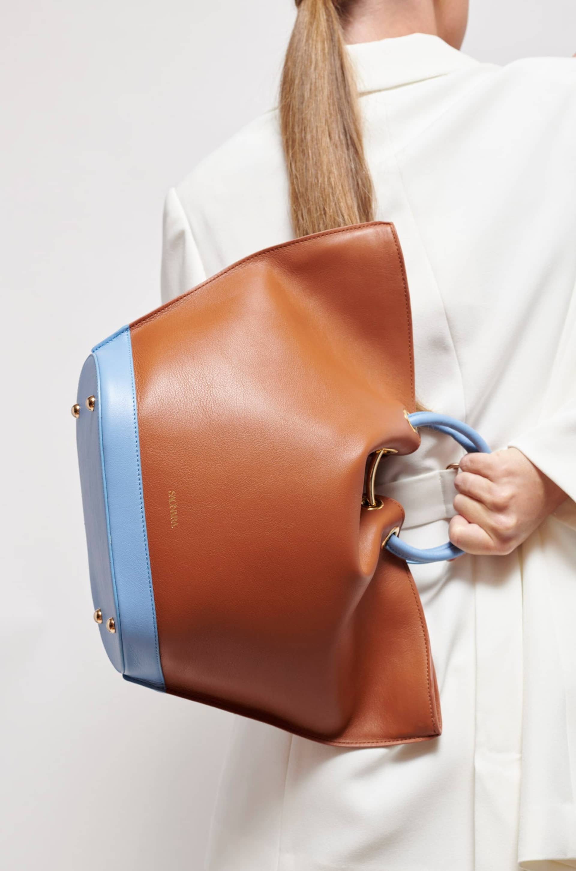 SAONARA CARAMEL CARAMEL/BLUE SKY LEATHER made by Saonara