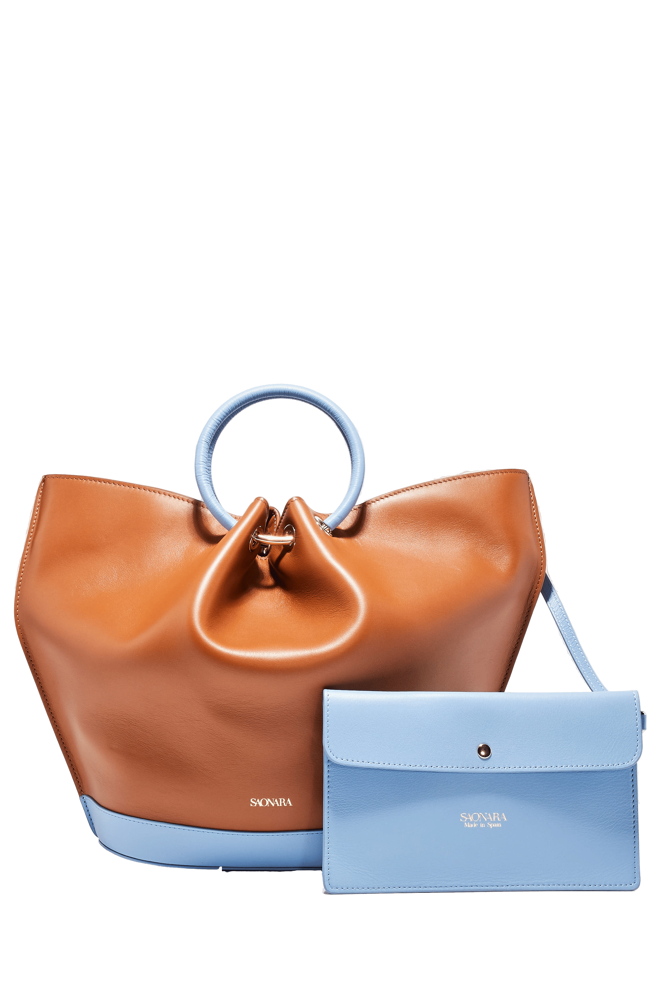 SAONARA CARAMEL CARAMEL/BLUE SKY LEATHER made by Saonara