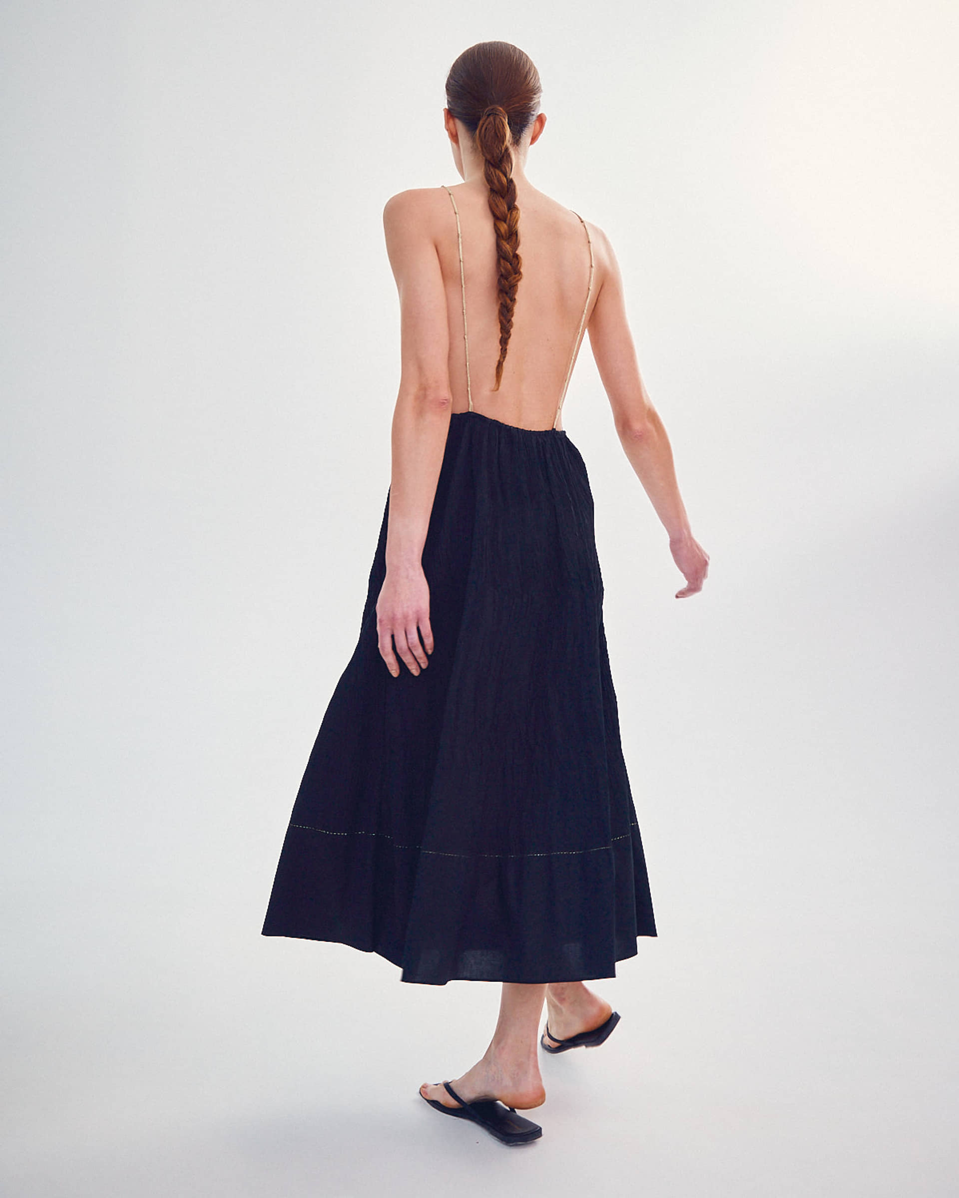 HANDMADE DRESS WITH GOLD KNOTS made by DELEGAN Clothes