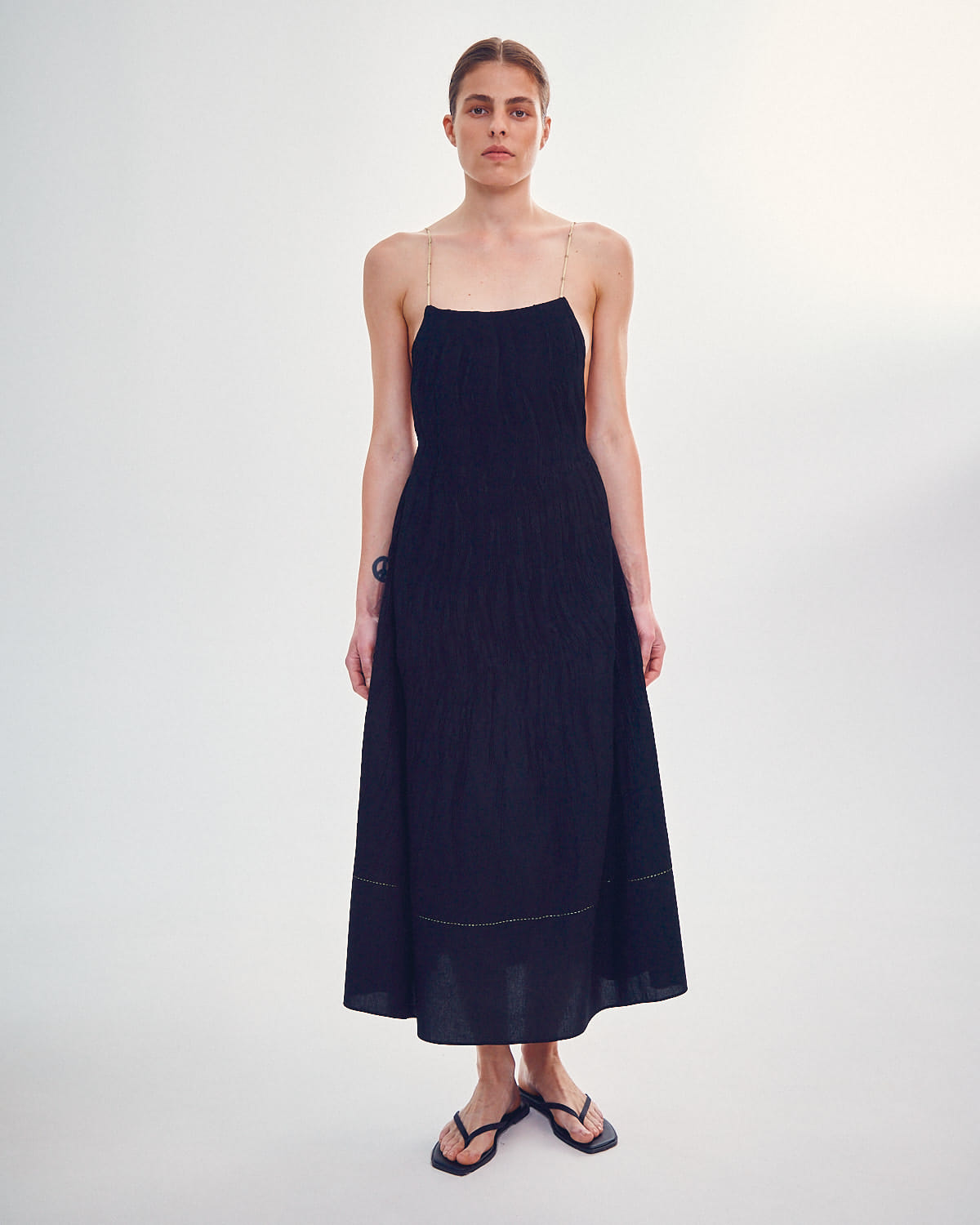 HANDMADE DRESS WITH GOLD KNOTS made by DELEGAN Clothes