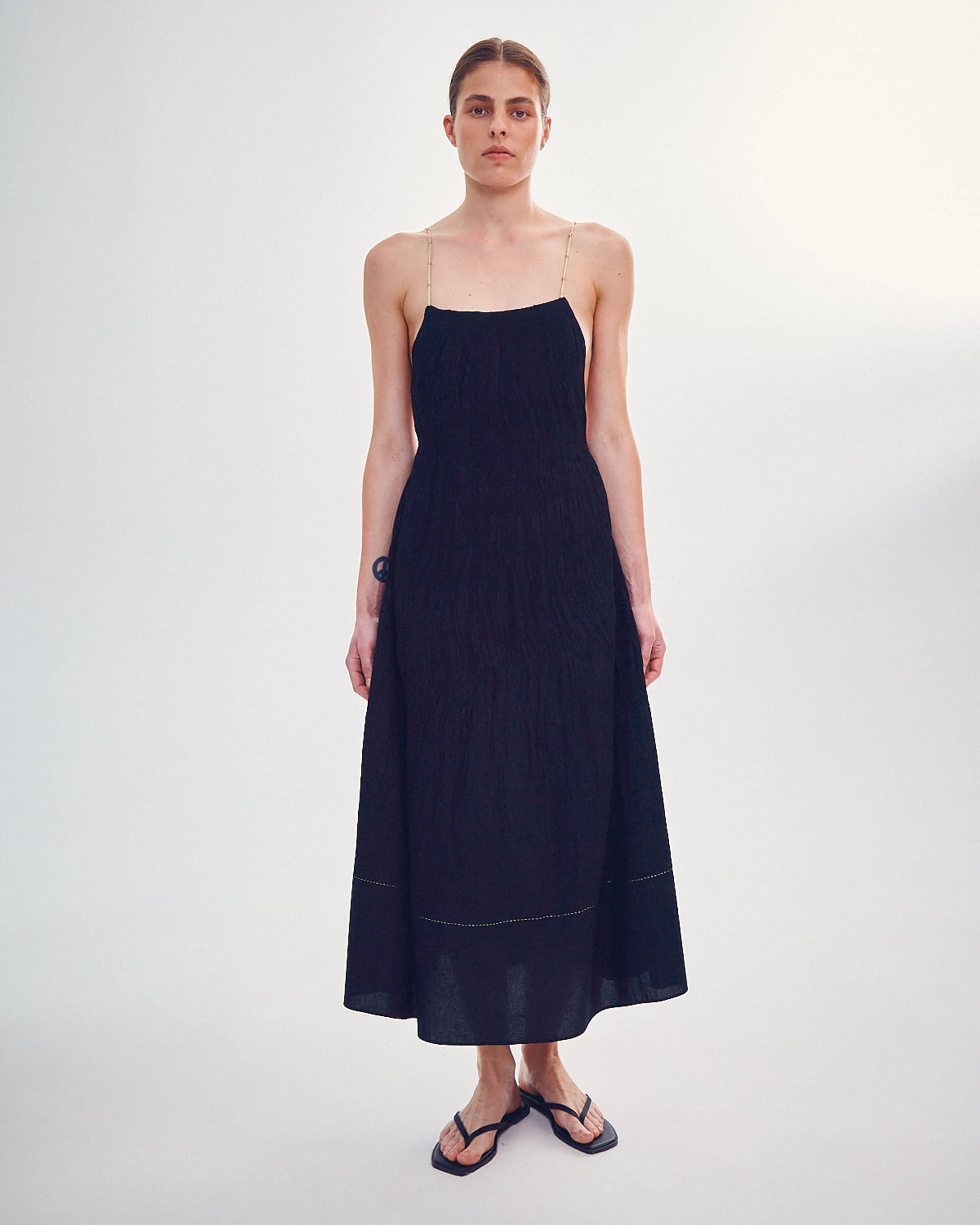 HANDMADE DRESS WITH GOLD KNOTS made by DELEGAN Clothes