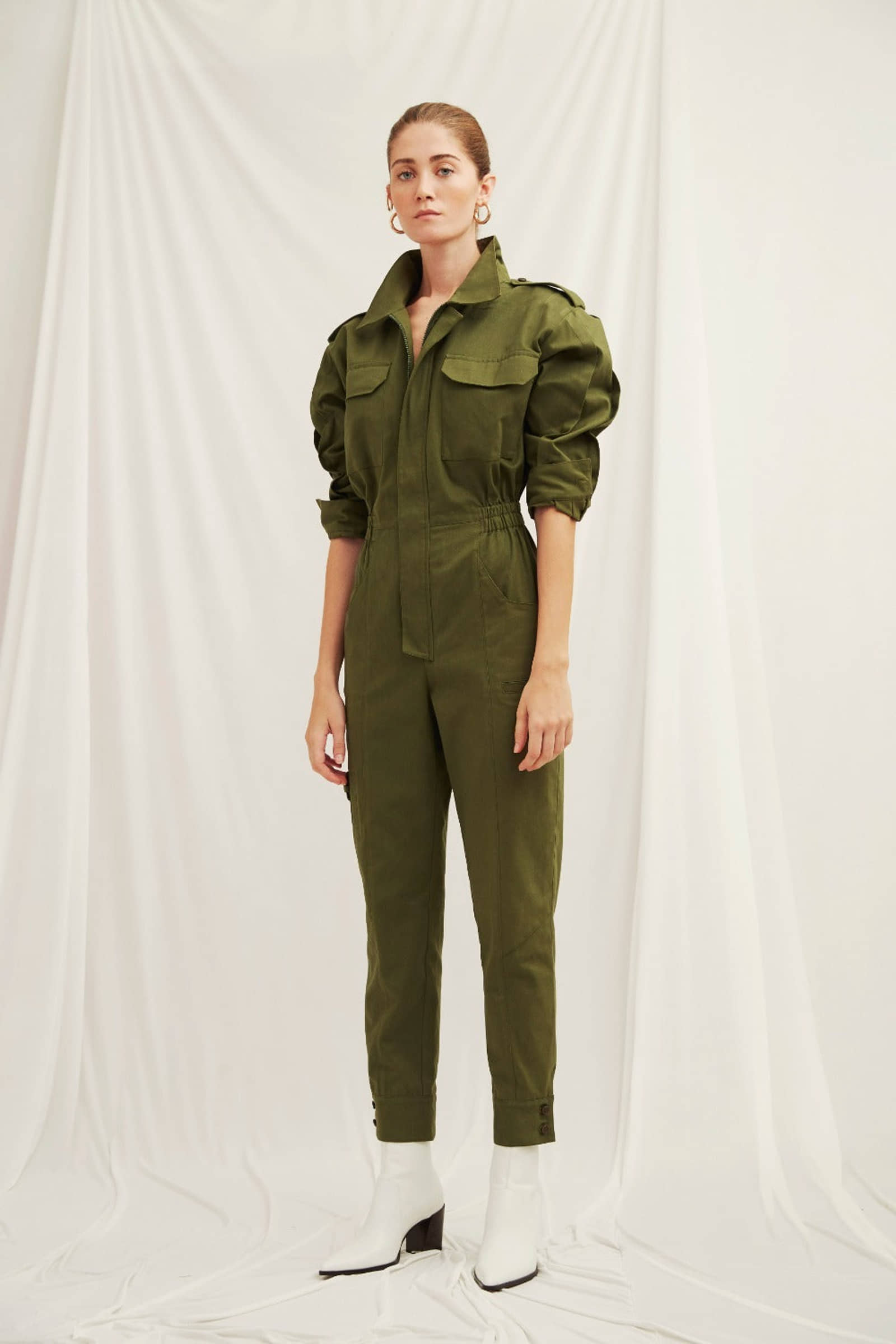 Dorothy Cotton Jumpsuit in Green in Green made by Nazli Ceren