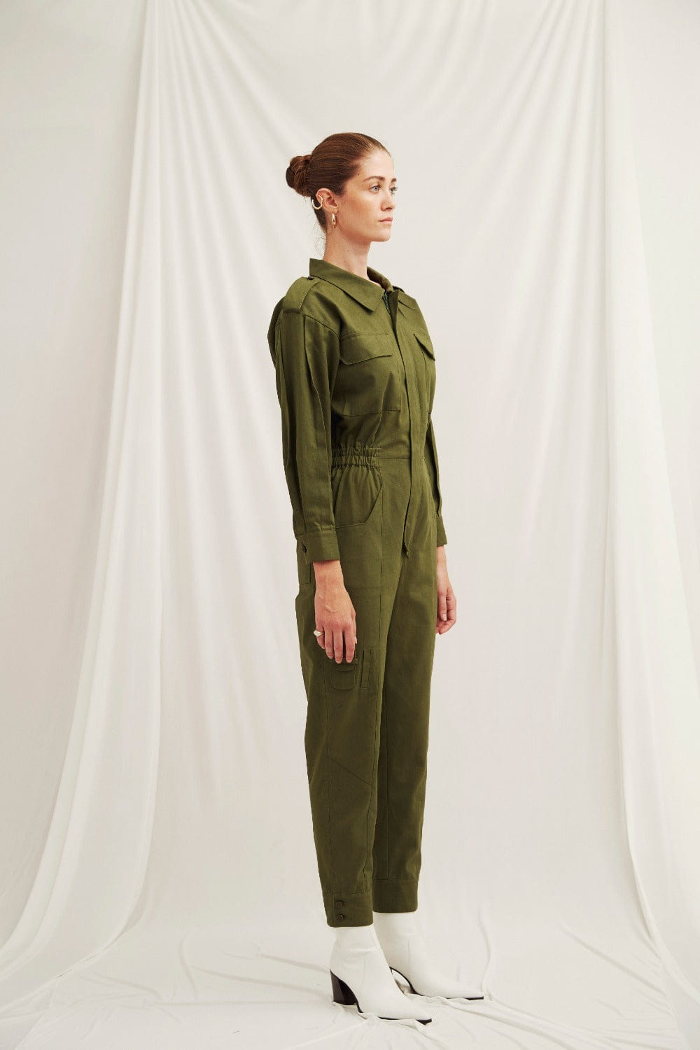 Dorothy Cotton Jumpsuit in Green in Green made by Nazli Ceren