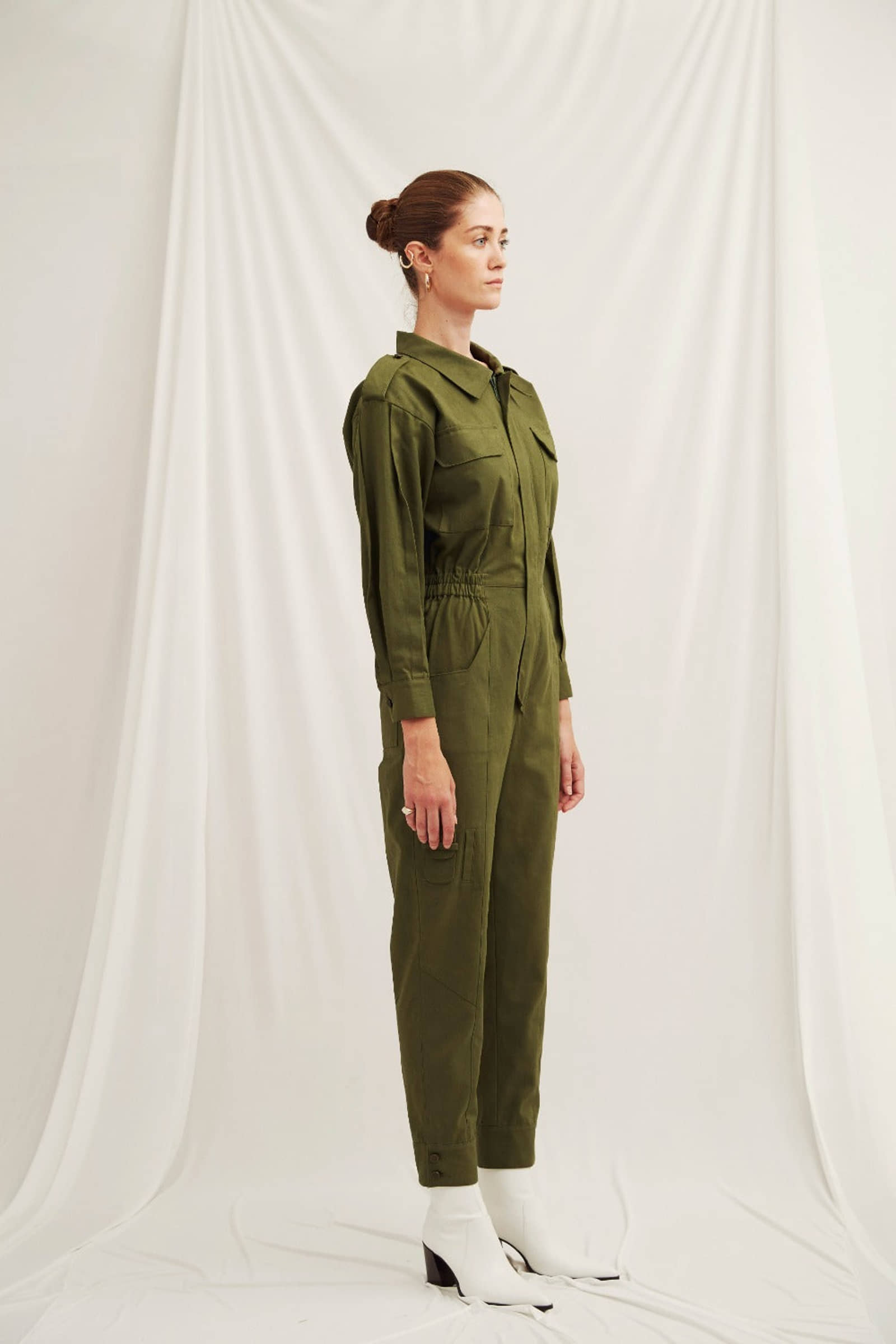 Dorothy Cotton Jumpsuit in Green in Green made by Nazli Ceren