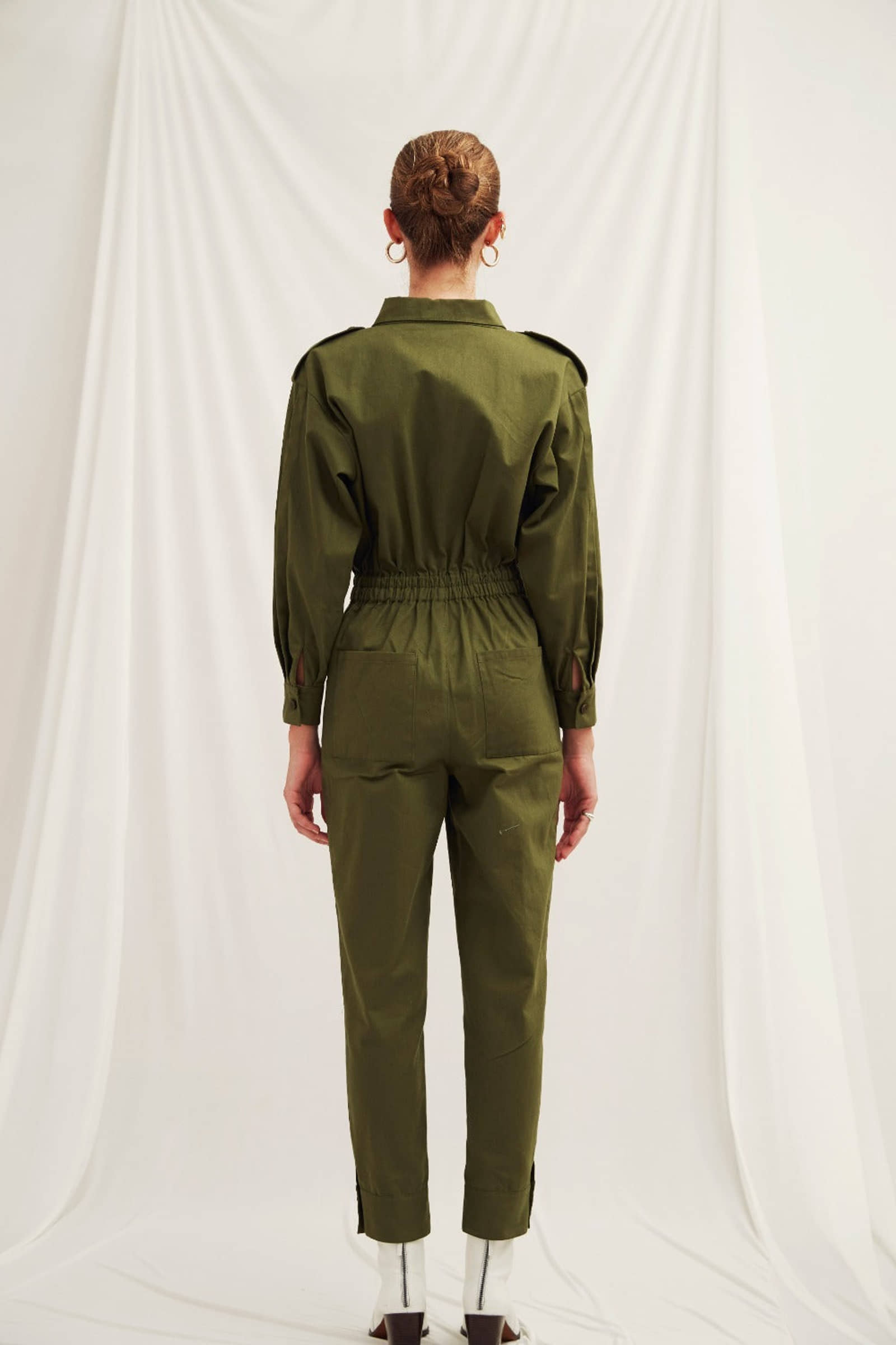 Dorothy Cotton Jumpsuit in Green in Green made by Nazli Ceren
