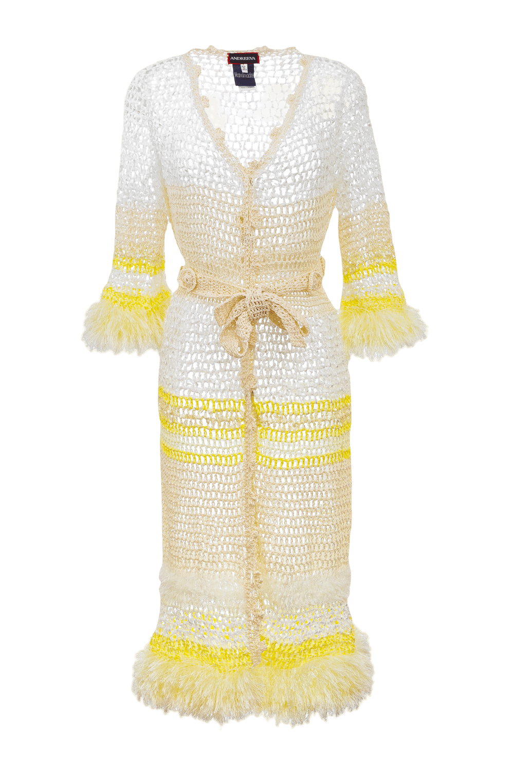 White Malva Handmade Knit Cardigan made by ANDREEVA