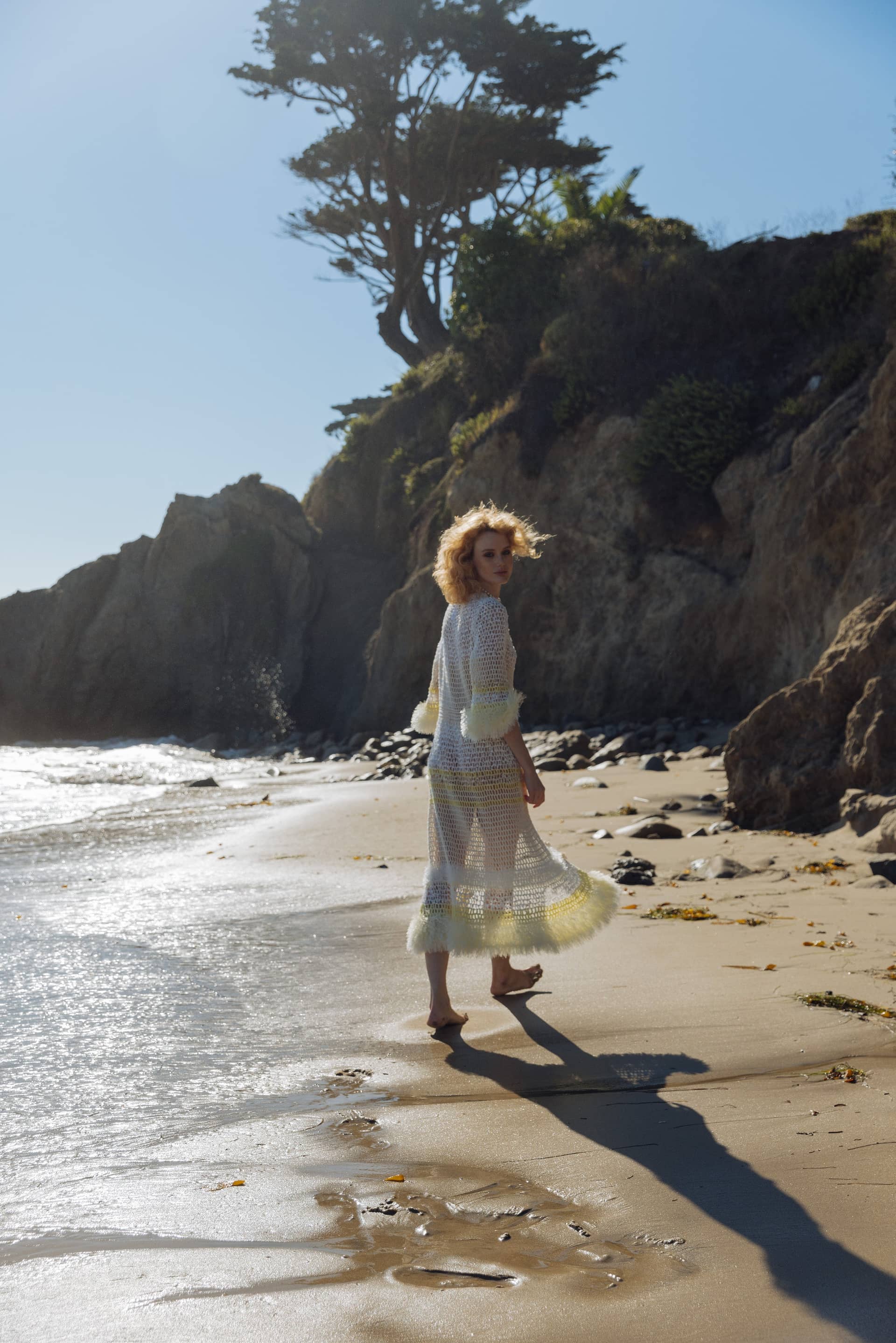 White Malva Handmade Knit Cardigan made by ANDREEVA