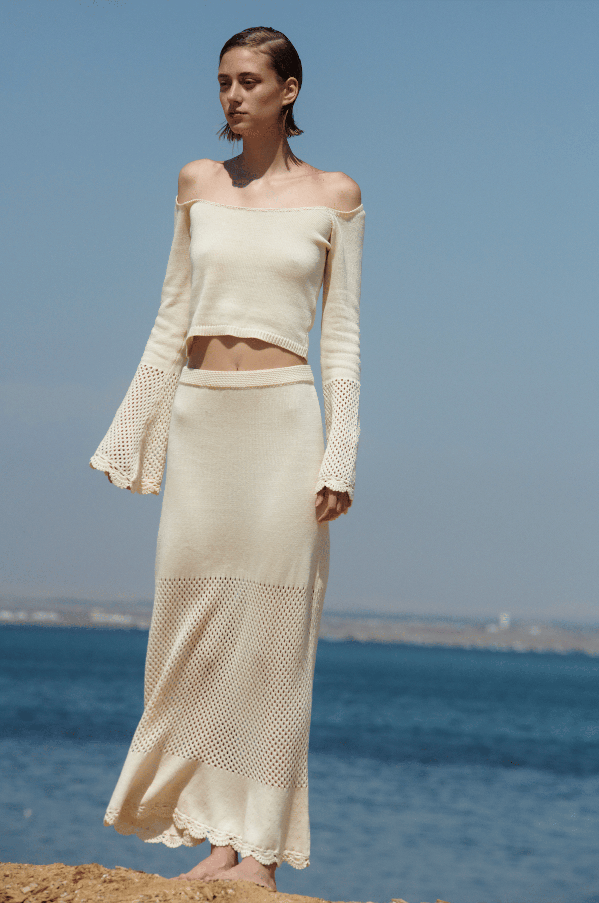 Marilú Skirt - Organic White in White made by Peregrina