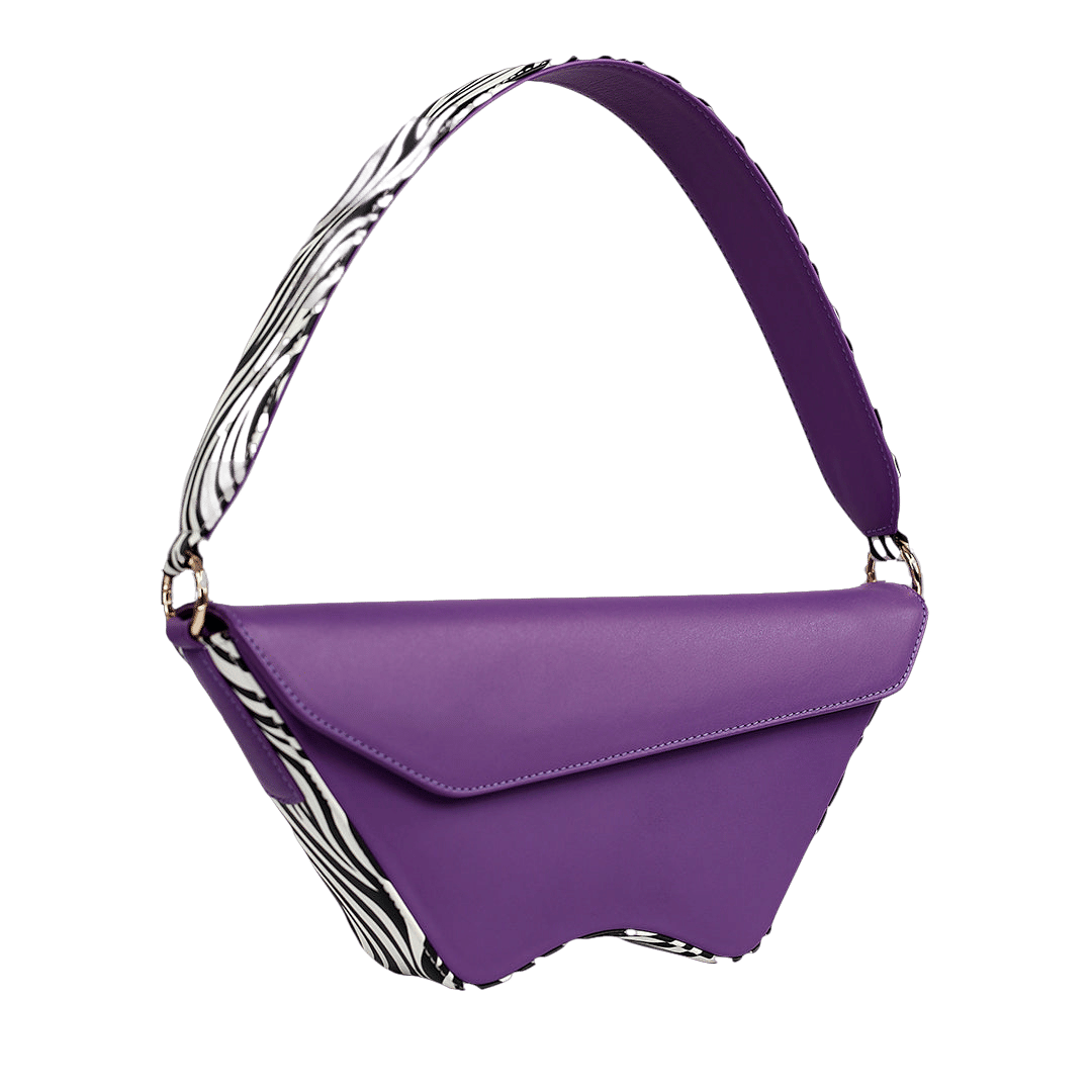 Nadira - Purple x Zebra - Shoulder Bag made by ALIEL