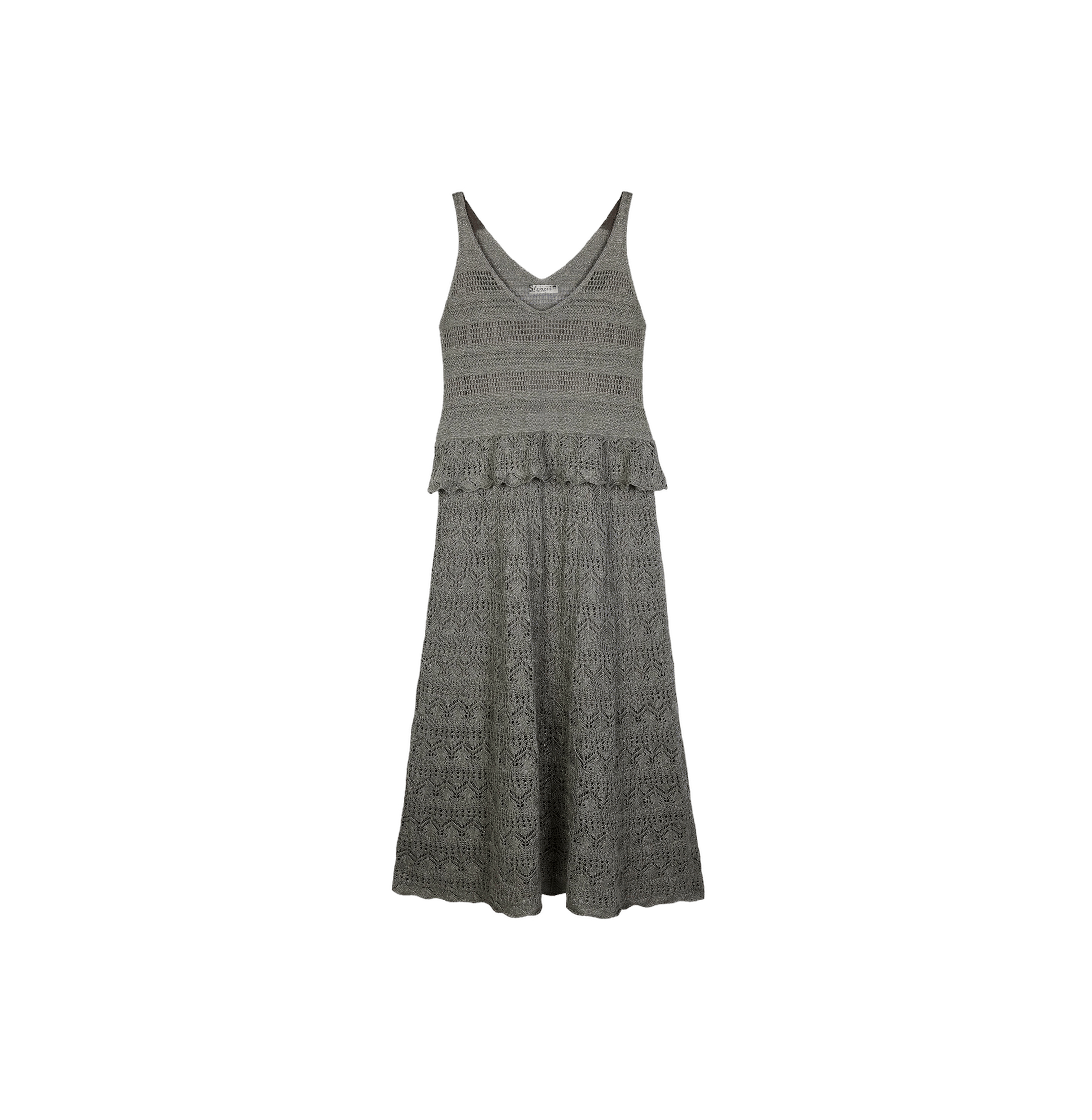 LINEN SEQUINED POINTELLE DRESS made by CRUSH Collection