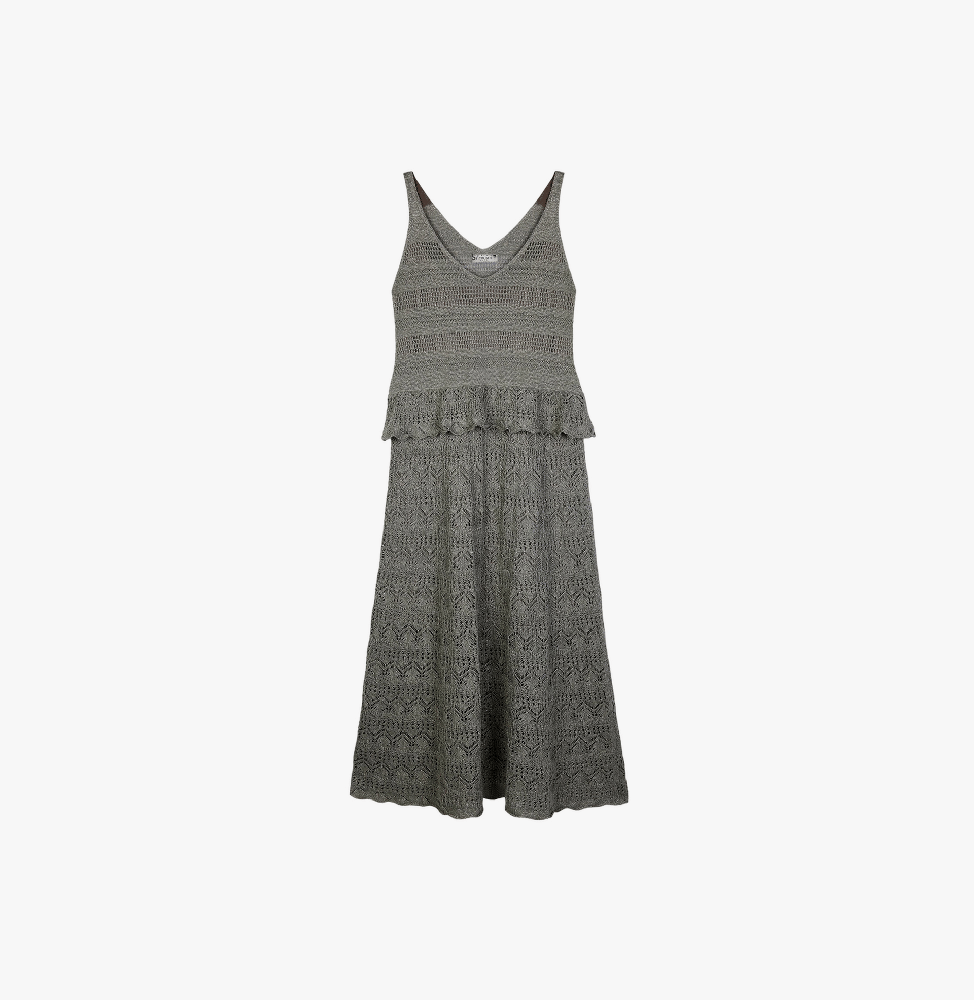 LINEN SEQUINED POINTELLE DRESS made by CRUSH Collection