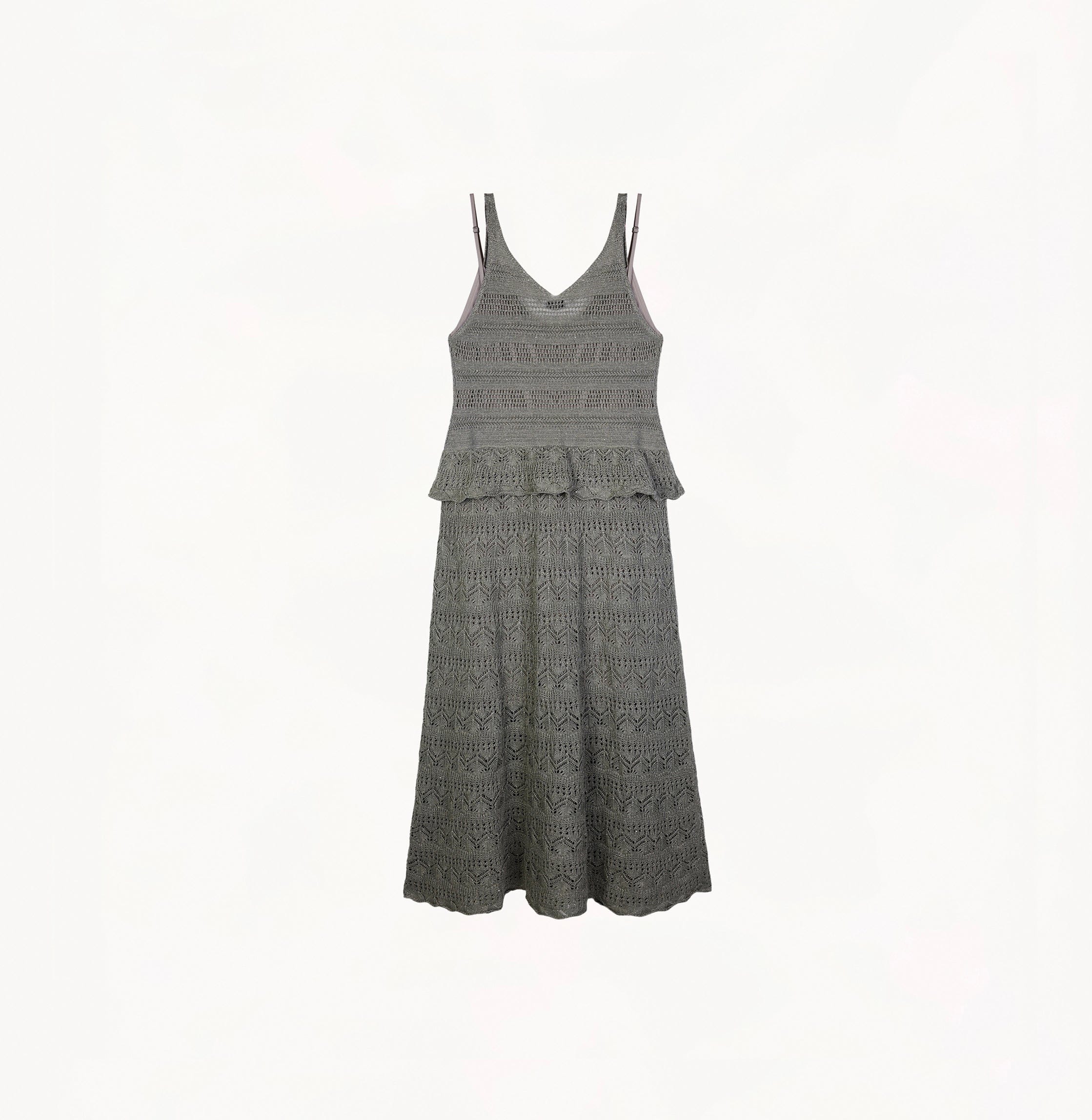 LINEN SEQUINED POINTELLE DRESS made by CRUSH Collection