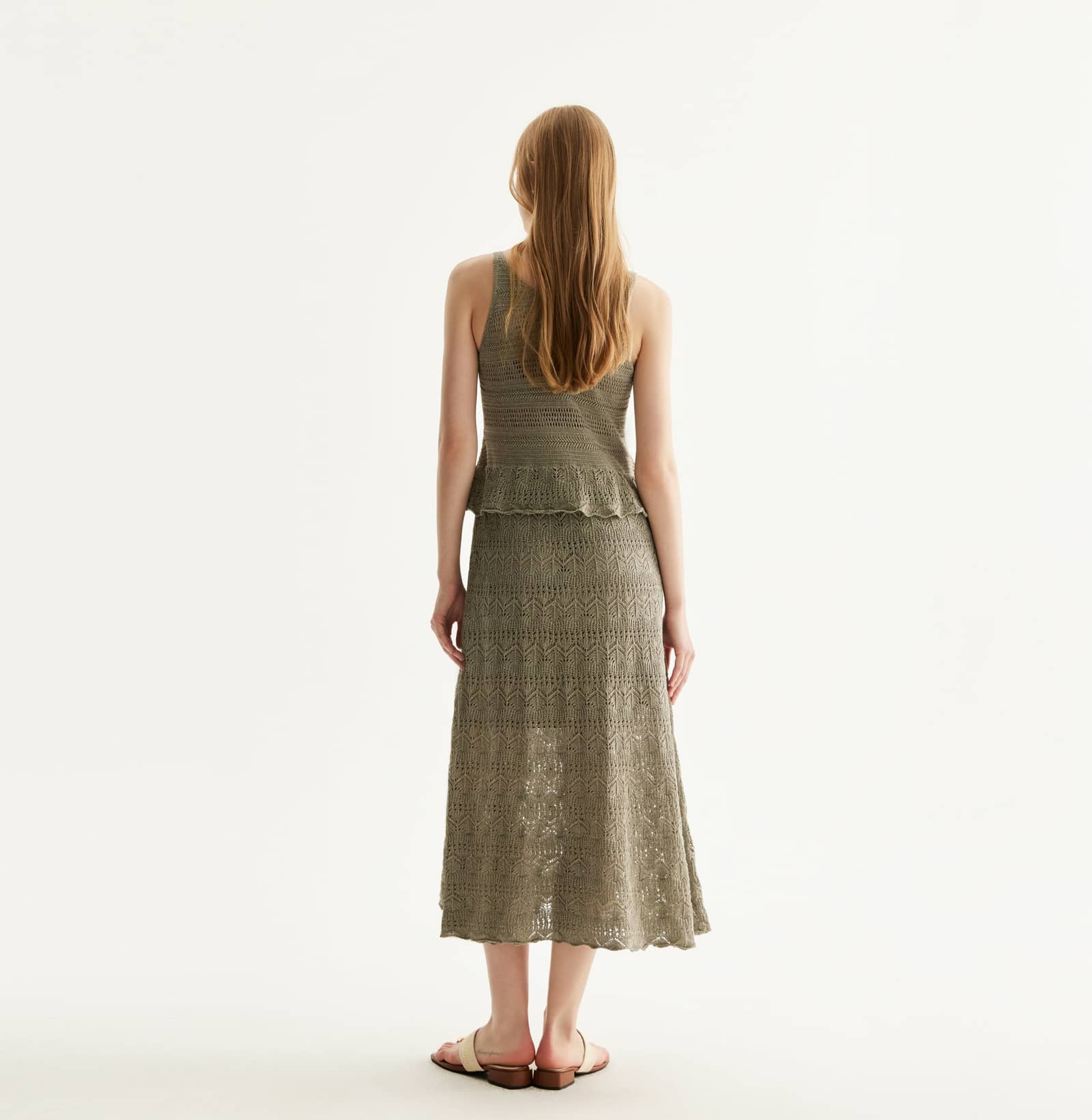 LINEN SEQUINED POINTELLE DRESS made by CRUSH Collection
